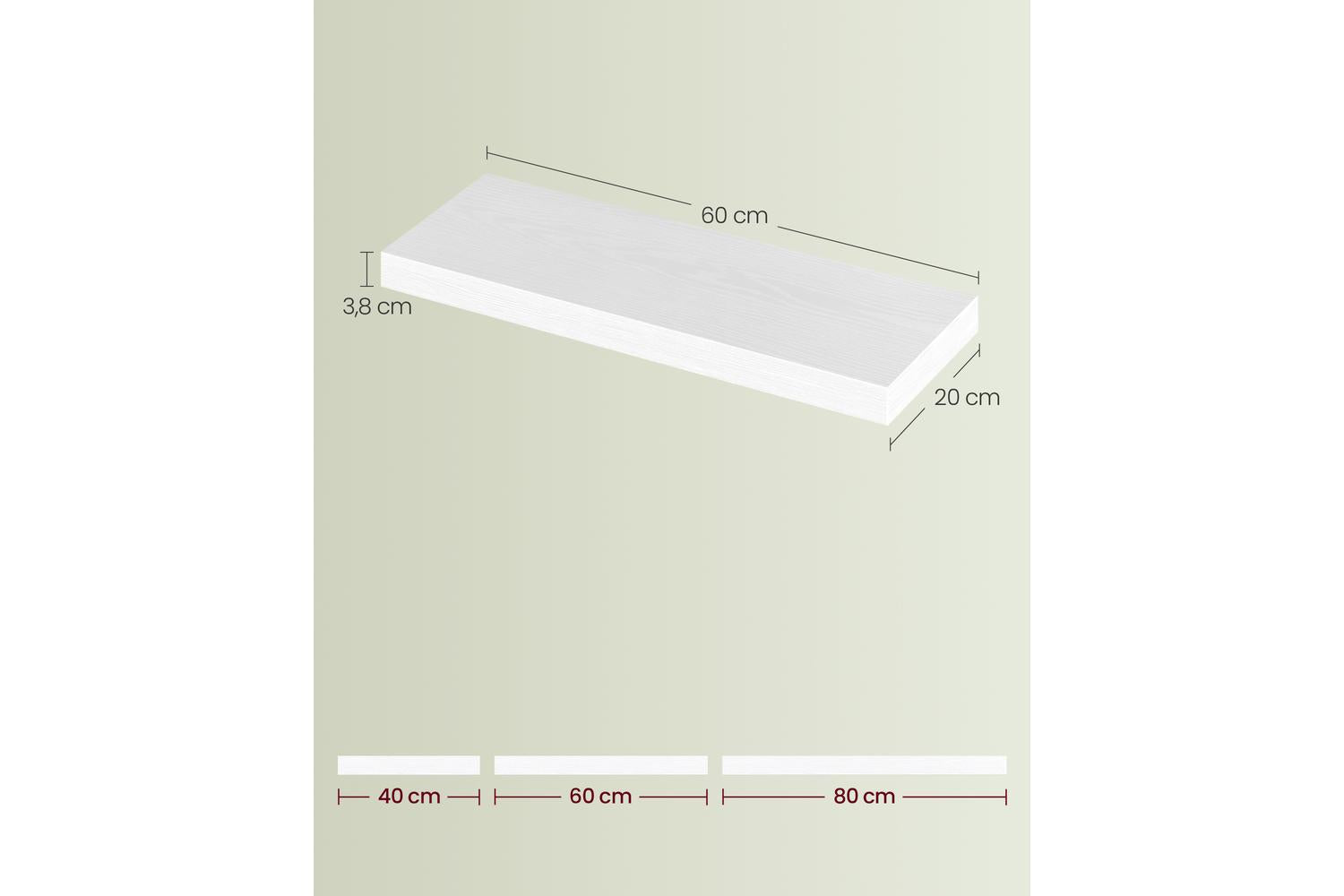 Vasagle Wall Shelf | Floating Shelf | Mdf & Steel | 60cm-5