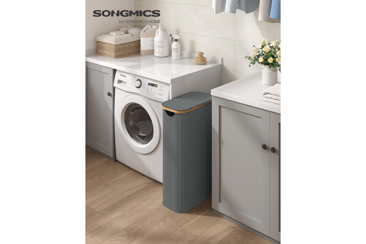 Songmics Hamper | Laundry Hamper | Bamboo Frame | 70 Litre-2