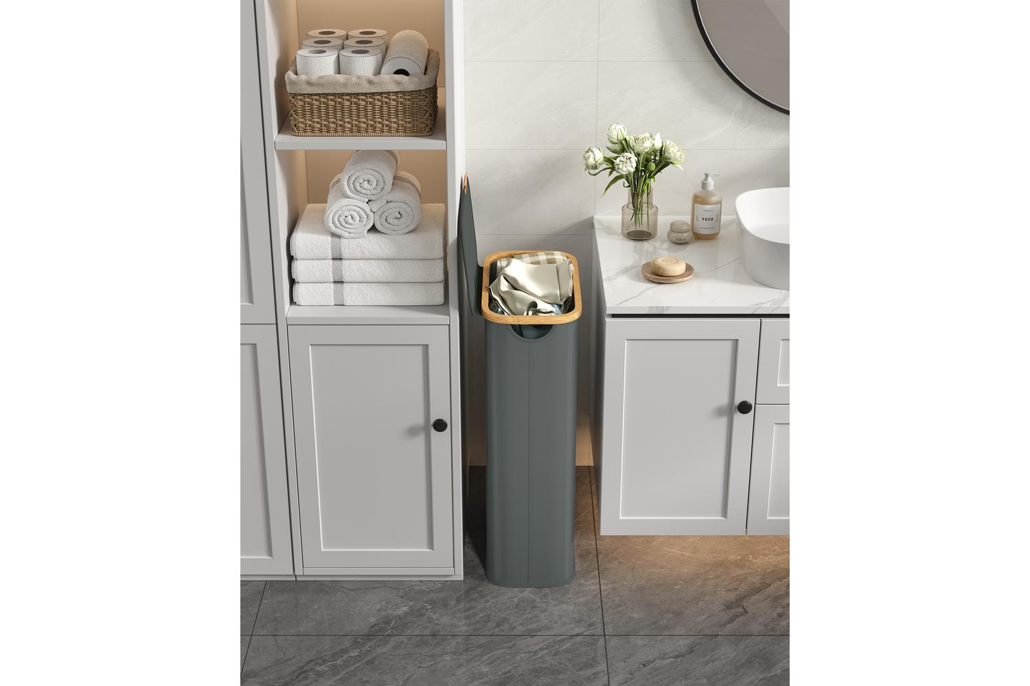 Songmics Hamper | Laundry Hamper | Bamboo Frame | 70 Litre-3