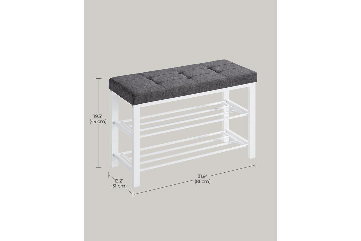 Songmics Shoe Bench | Shoe Storage Bench | Linen Upholstery | Standard Size-6