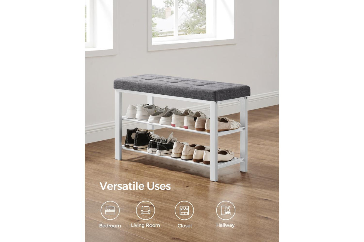Songmics Shoe Bench | Shoe Storage Bench | Linen Upholstery | Standard Size-7