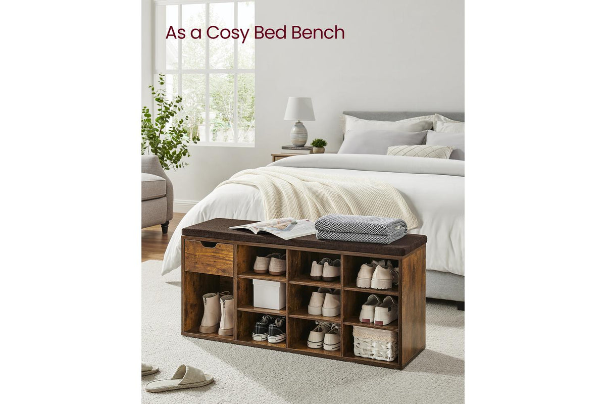 Vasagle Shoe Bench | Storage Bench | Wood Chipboard Mdf | 104cm-3