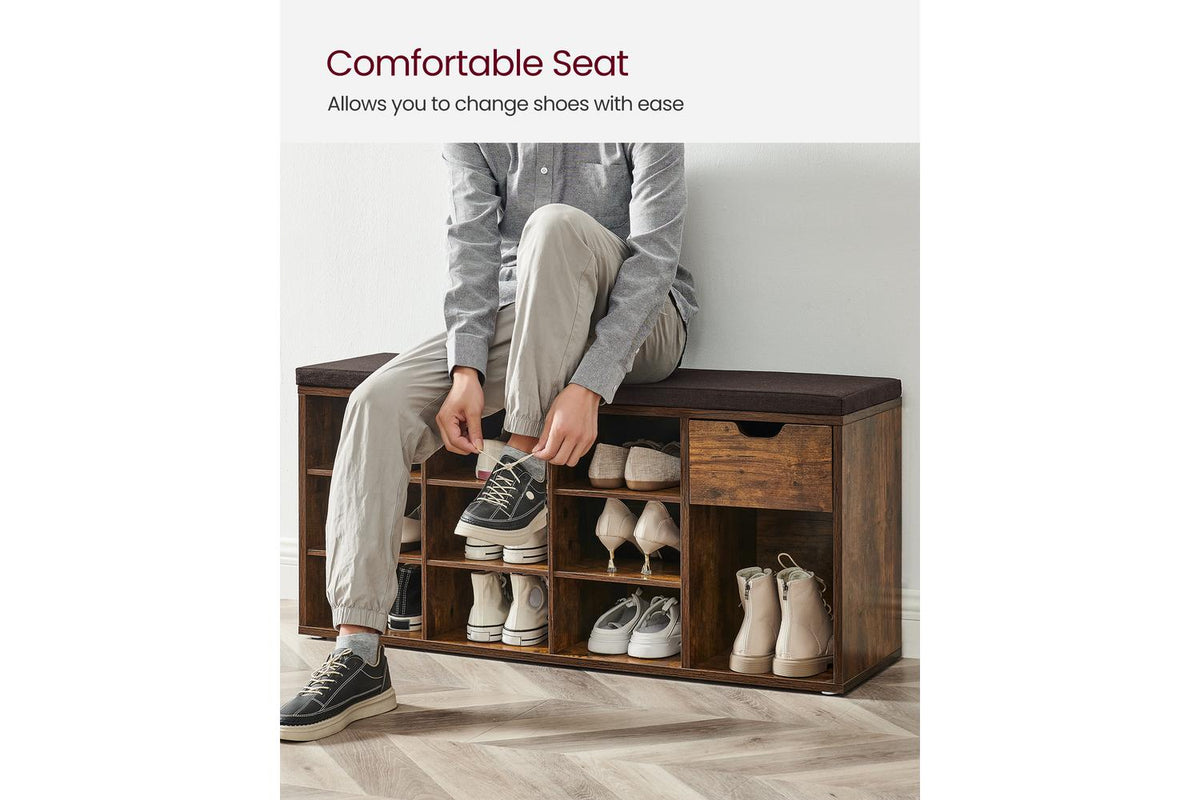 Vasagle Shoe Bench | Storage Bench | Wood Chipboard Mdf | 104cm-6