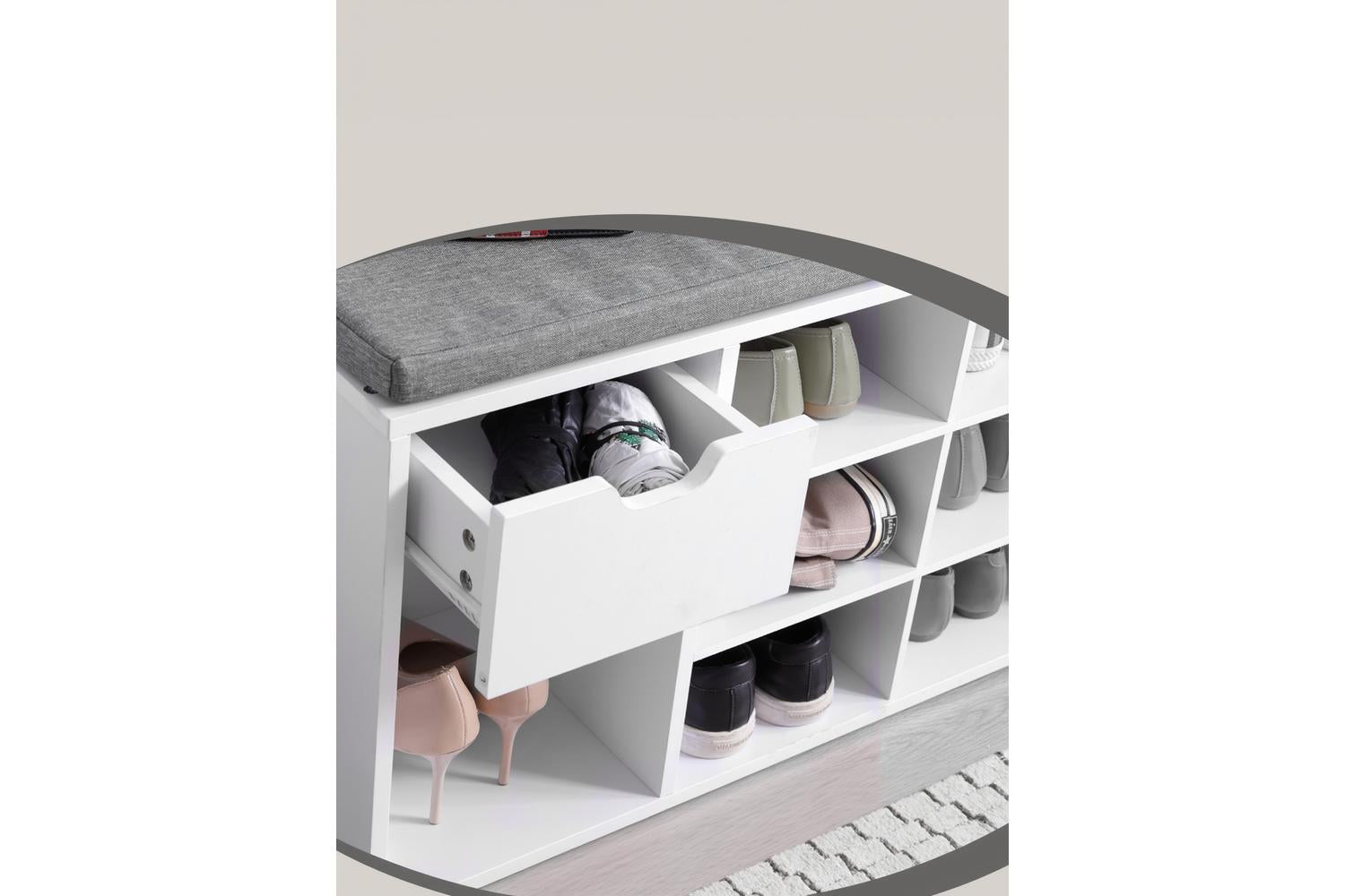 Vasagle Shoe Bench | Storage Bench | Chipboard & Imitation Linen | 104 X 30 X 48 Cm-7