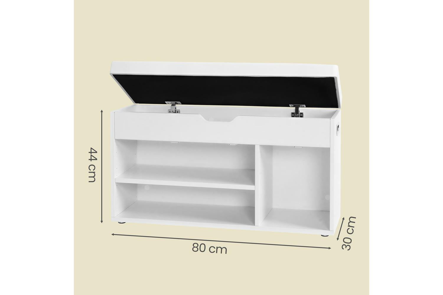 Vasagle Shoe Bench | Storage Bench | Particleboard & Pu Leather | 80cm-3