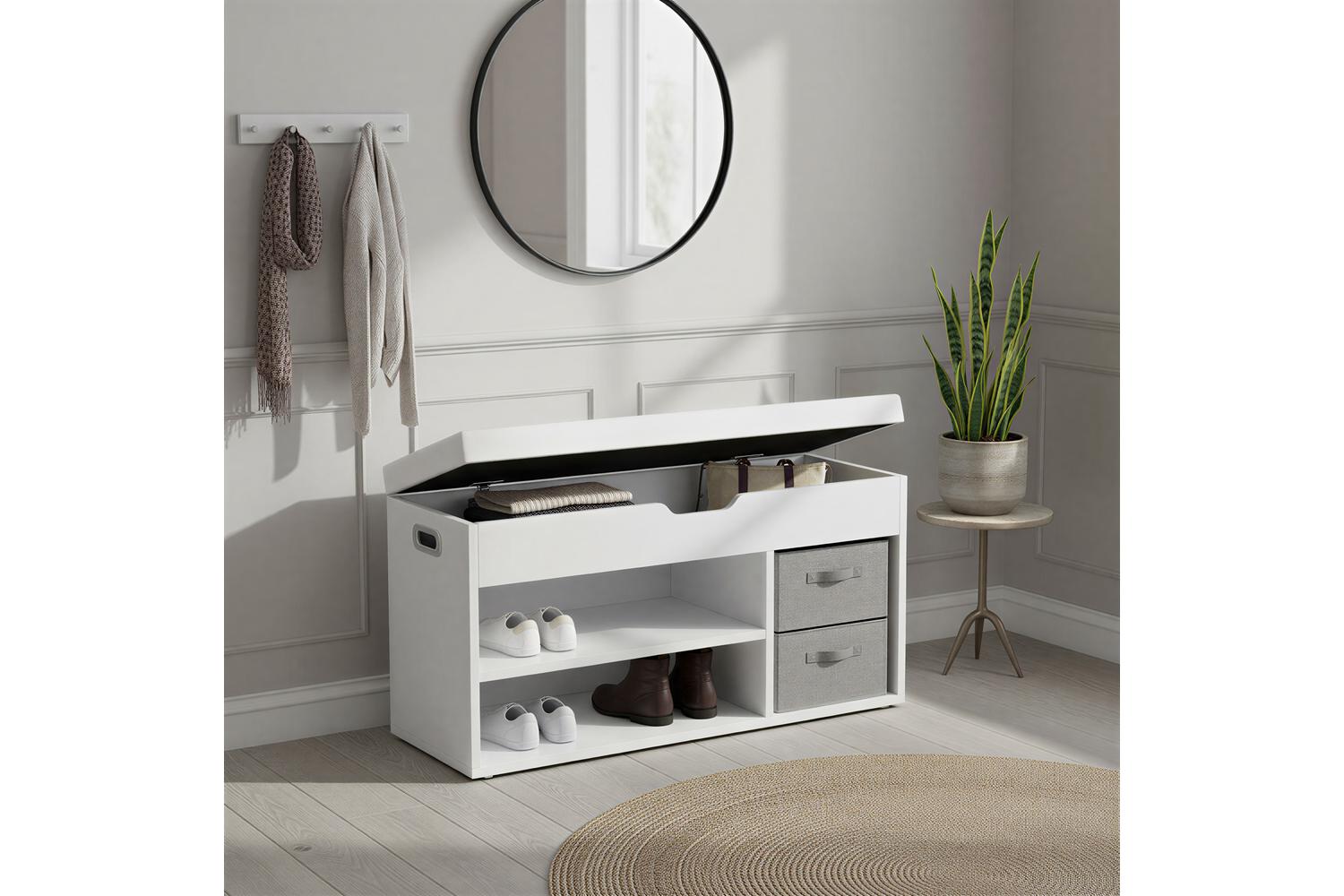 Vasagle Shoe Bench | Storage Bench | Particleboard & Pu Leather | 80cm-4