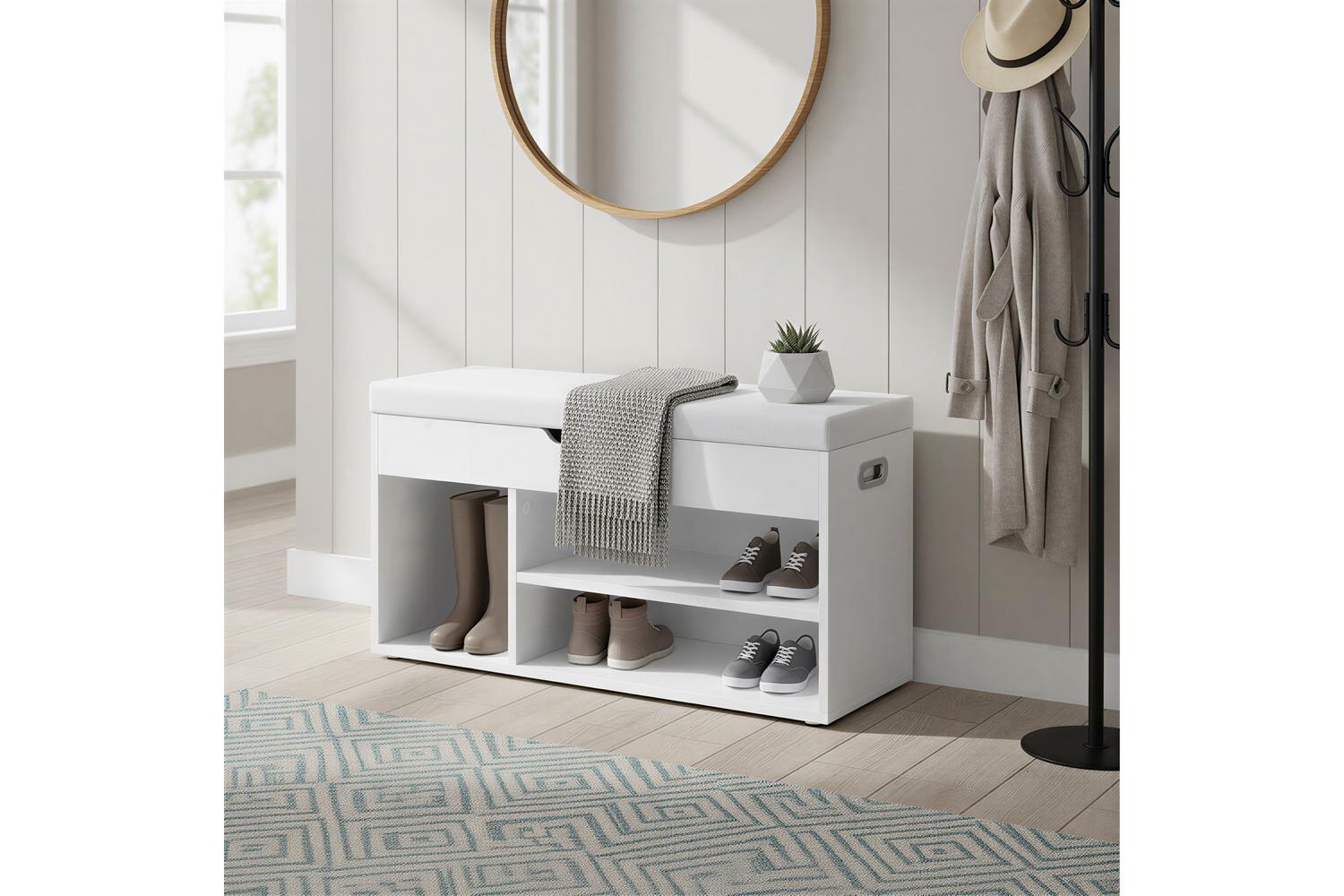 Vasagle Shoe Bench | Storage Bench | Particleboard & Pu Leather | 80cm-5
