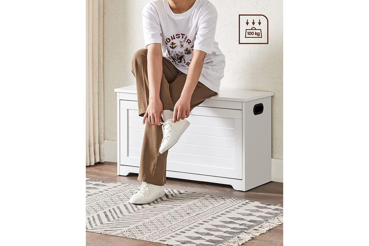 Vasagle Shoe Bench | Shoe Storage Bench | Particleboard | 80 X 30 X 46 Cm-4