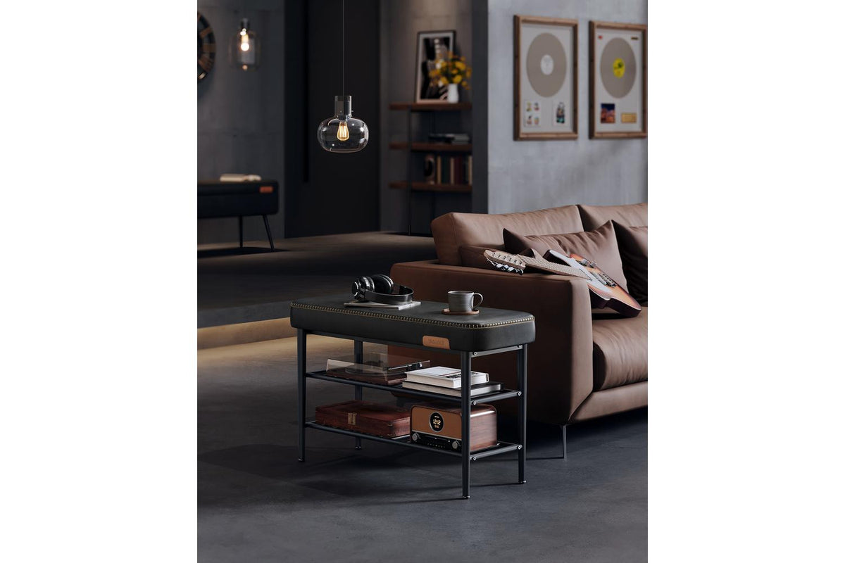 Vasagle Shoe Bench | Padded Faux Leather | Black | 80cm-3