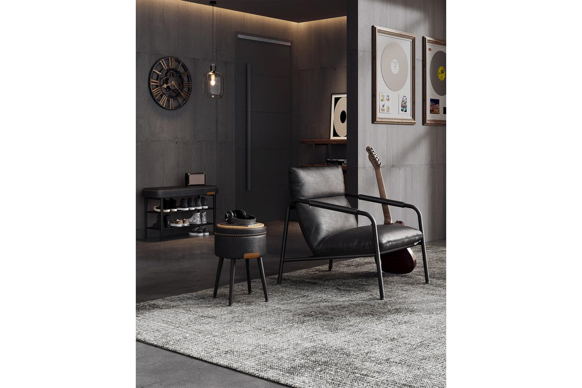 Vasagle Shoe Bench | Padded Faux Leather | Black | 80cm-6