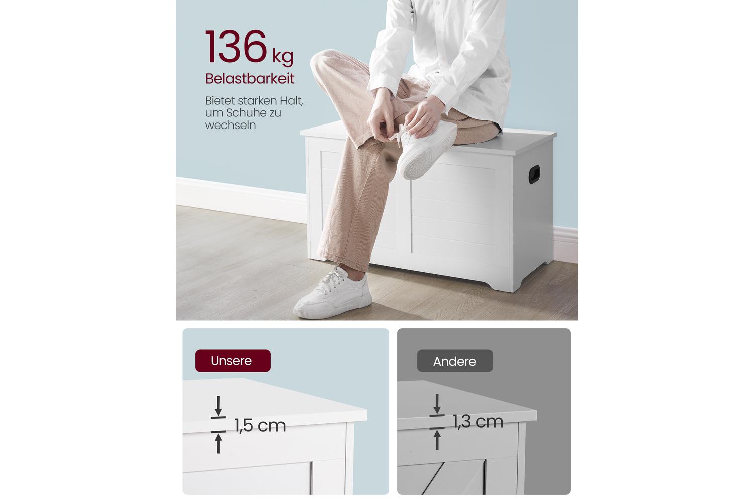 Vasagle Shoe Bench | Storage Bench | Particleboard | 80cm-5