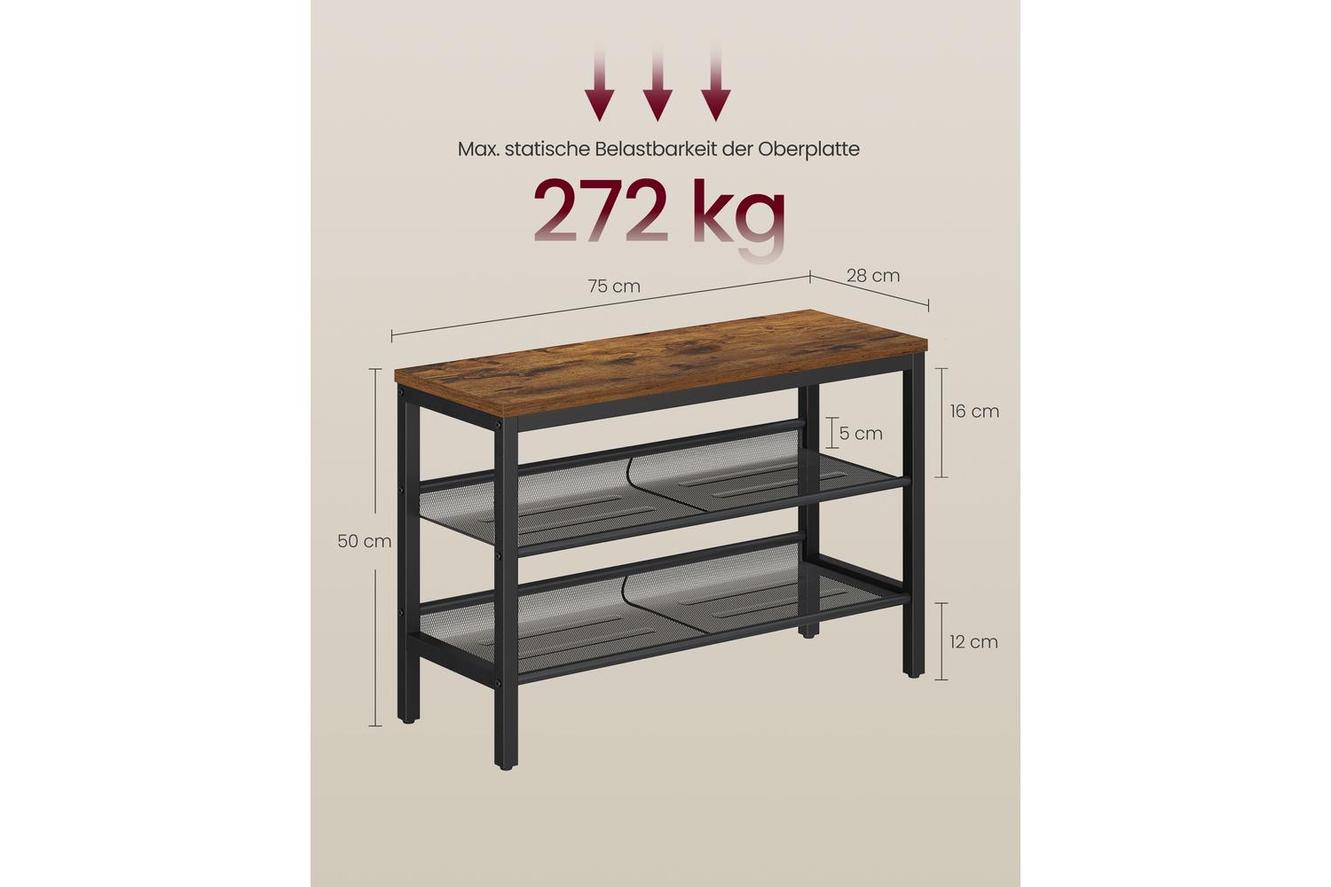 Vasagle Shoe Bench | Shoe Storage Bench | Steel And Particleboard | 75cm-5
