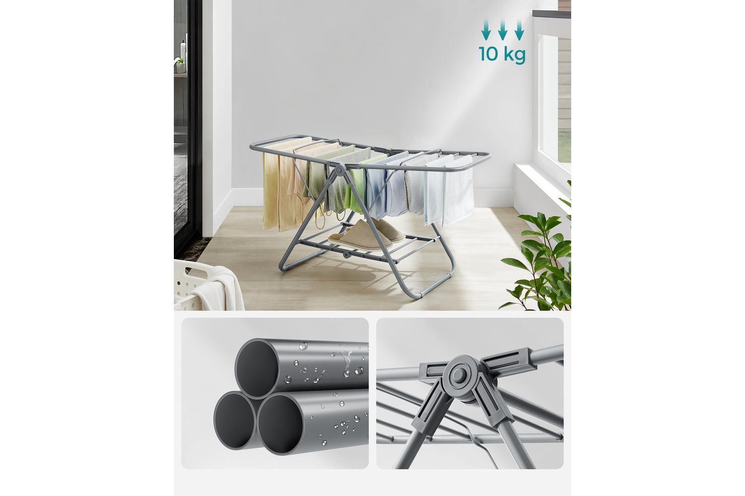 Songmics Clothes Drying Rack | Clothes Airer | Steel | Adjustable-8
