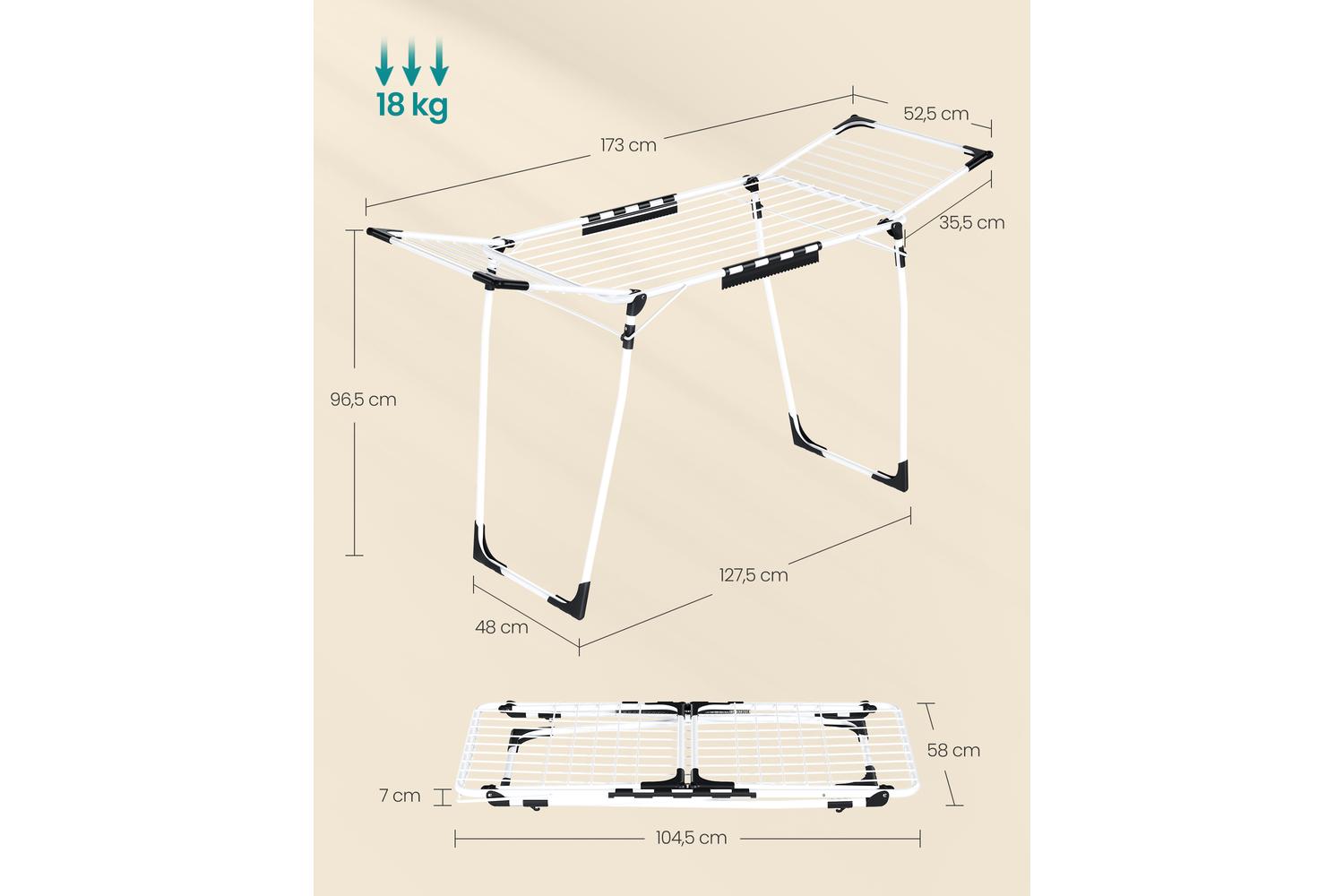 Songmics Clothes Drying Rack | Clothes Drying Rack | Steel | Large-5