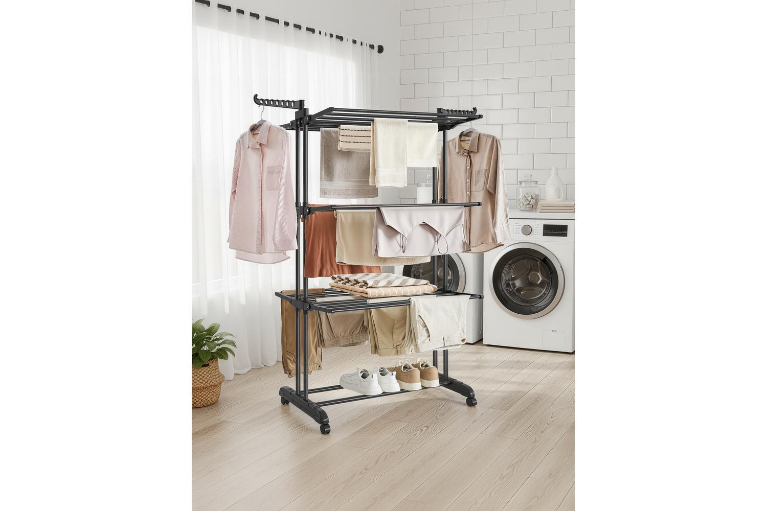 Songmics Clothes Drying Rack | Clothes Airer | Stainless Steel | Large-2
