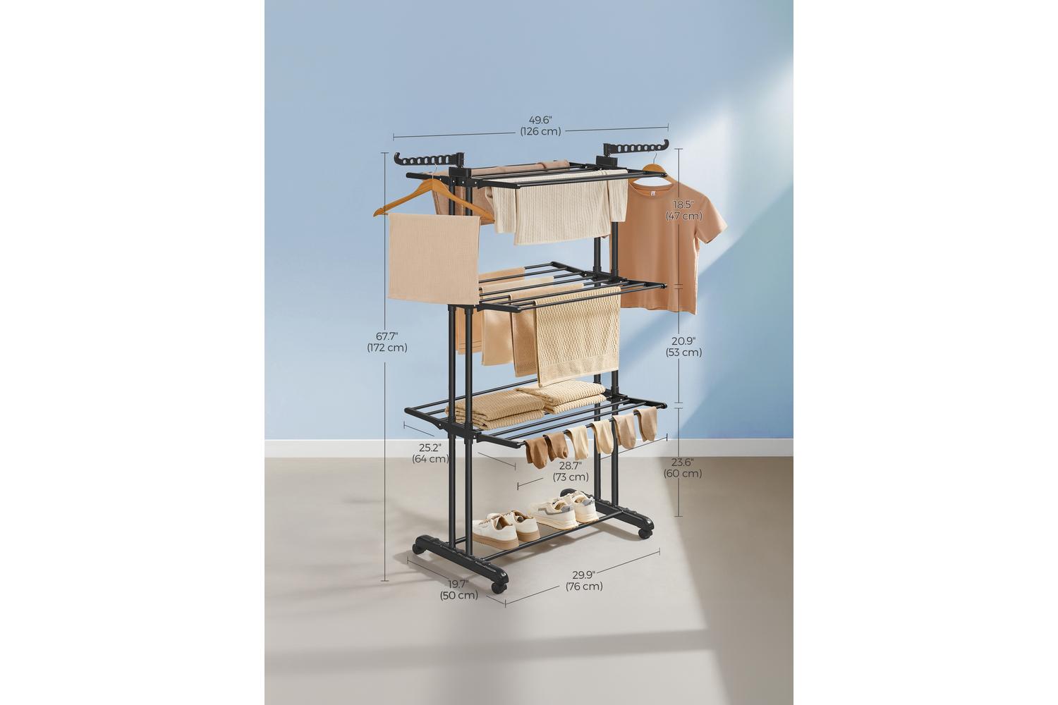 Songmics Clothes Drying Rack | Clothes Airer | Stainless Steel | Large-7