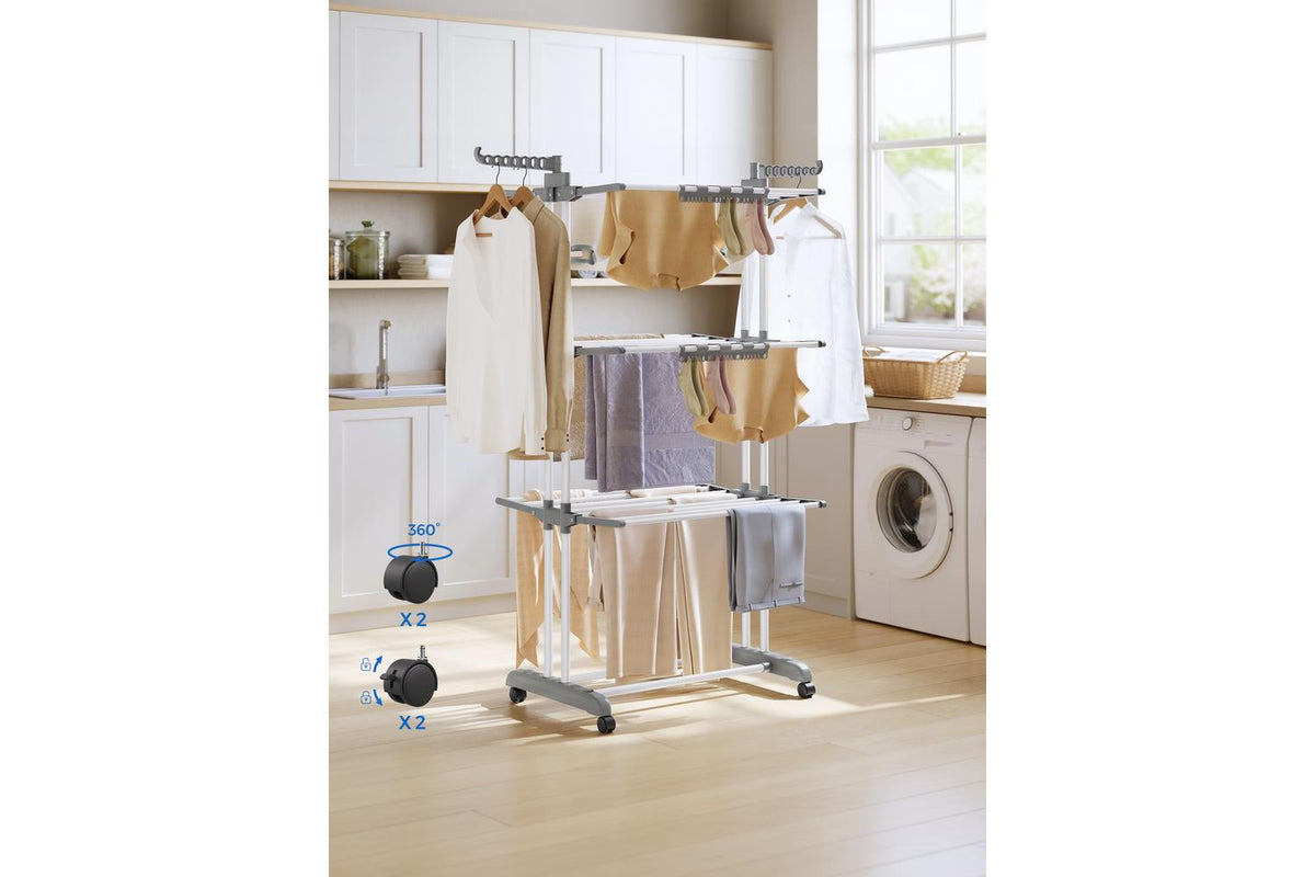Songmics Clothes Drying Rack | Clothes Airer | Steel | Large-5