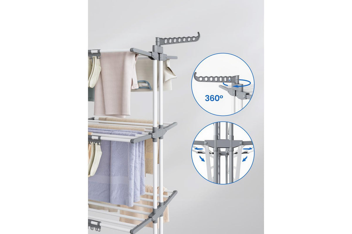 Songmics Clothes Drying Rack | Clothes Airer | Steel | Large-8