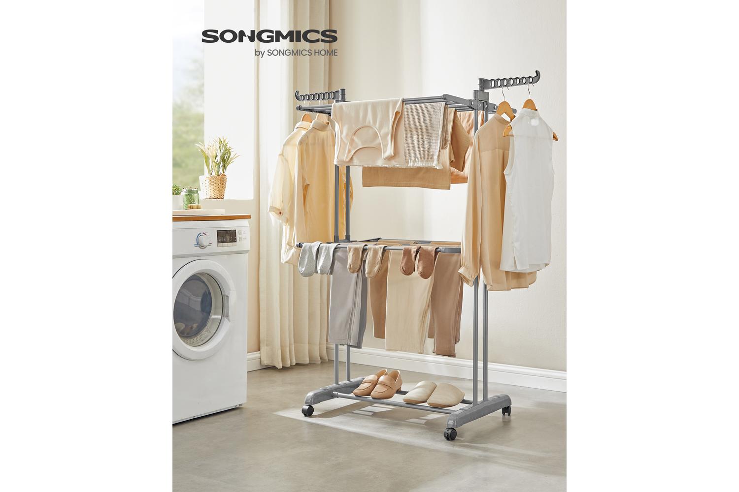 Songmics Clothes Drying Rack | Clothes Airer | Stainless Steel | Large-2