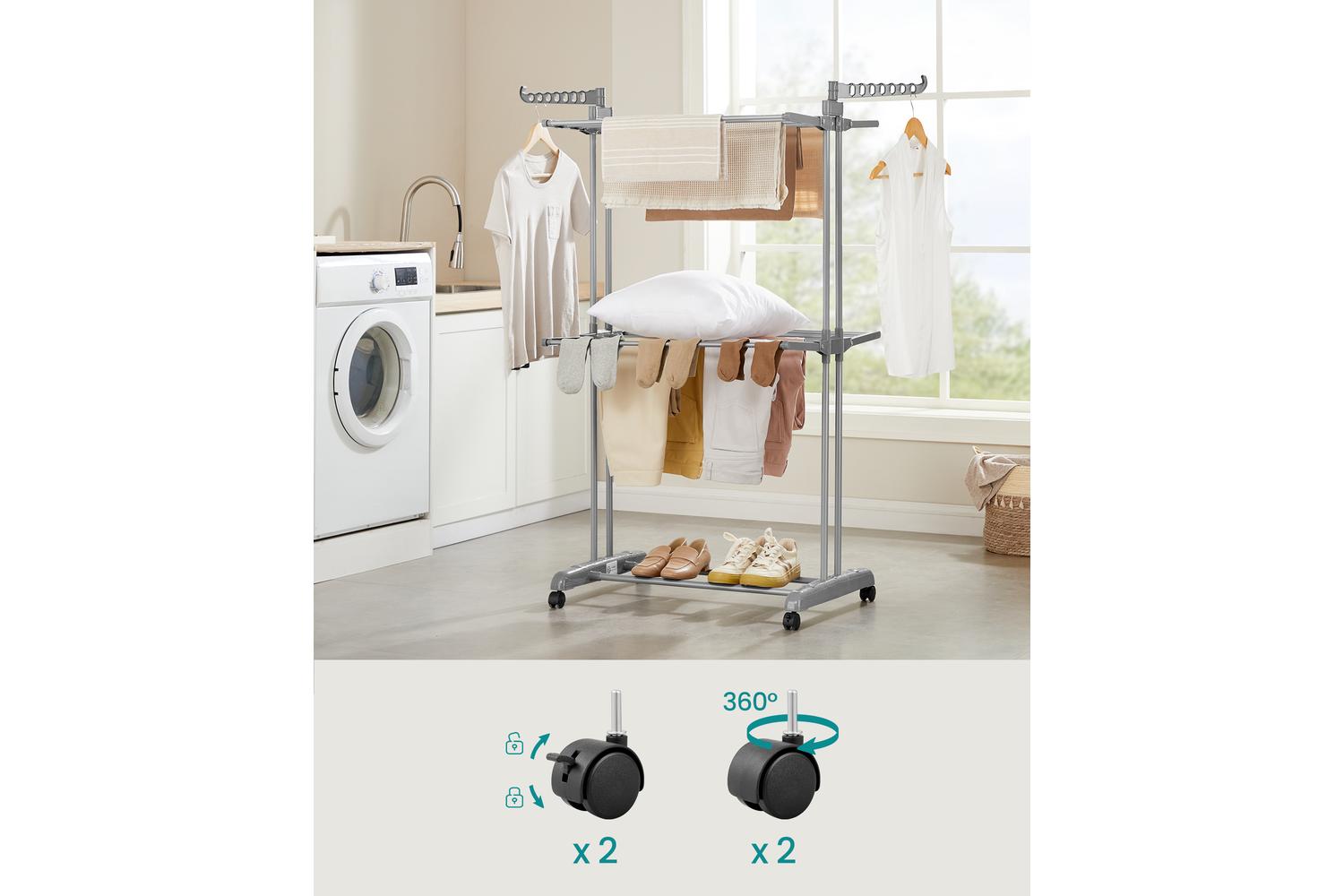 Songmics Clothes Drying Rack | Clothes Airer | Stainless Steel | Large-3