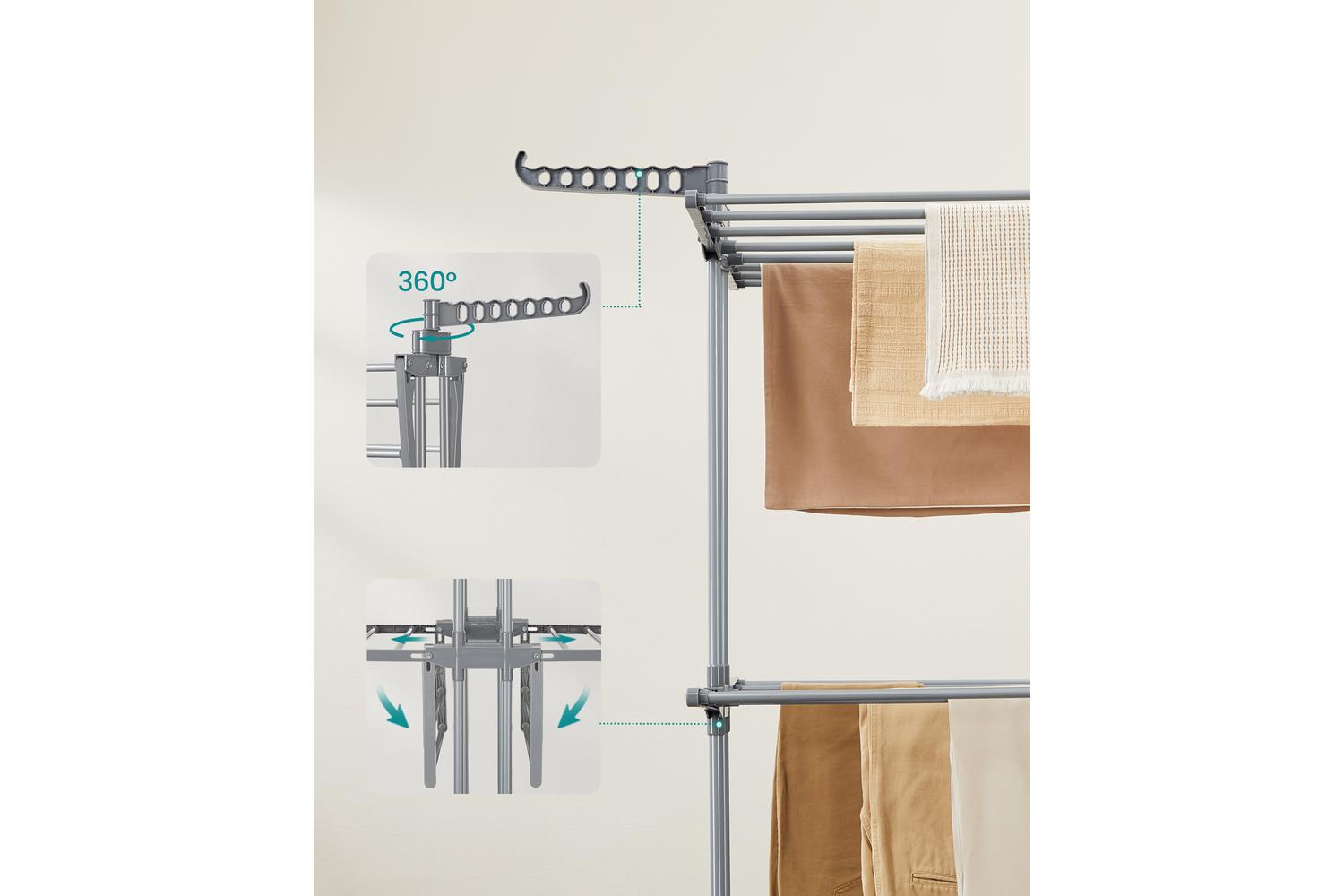 Songmics Clothes Drying Rack | Clothes Airer | Stainless Steel | Large-5