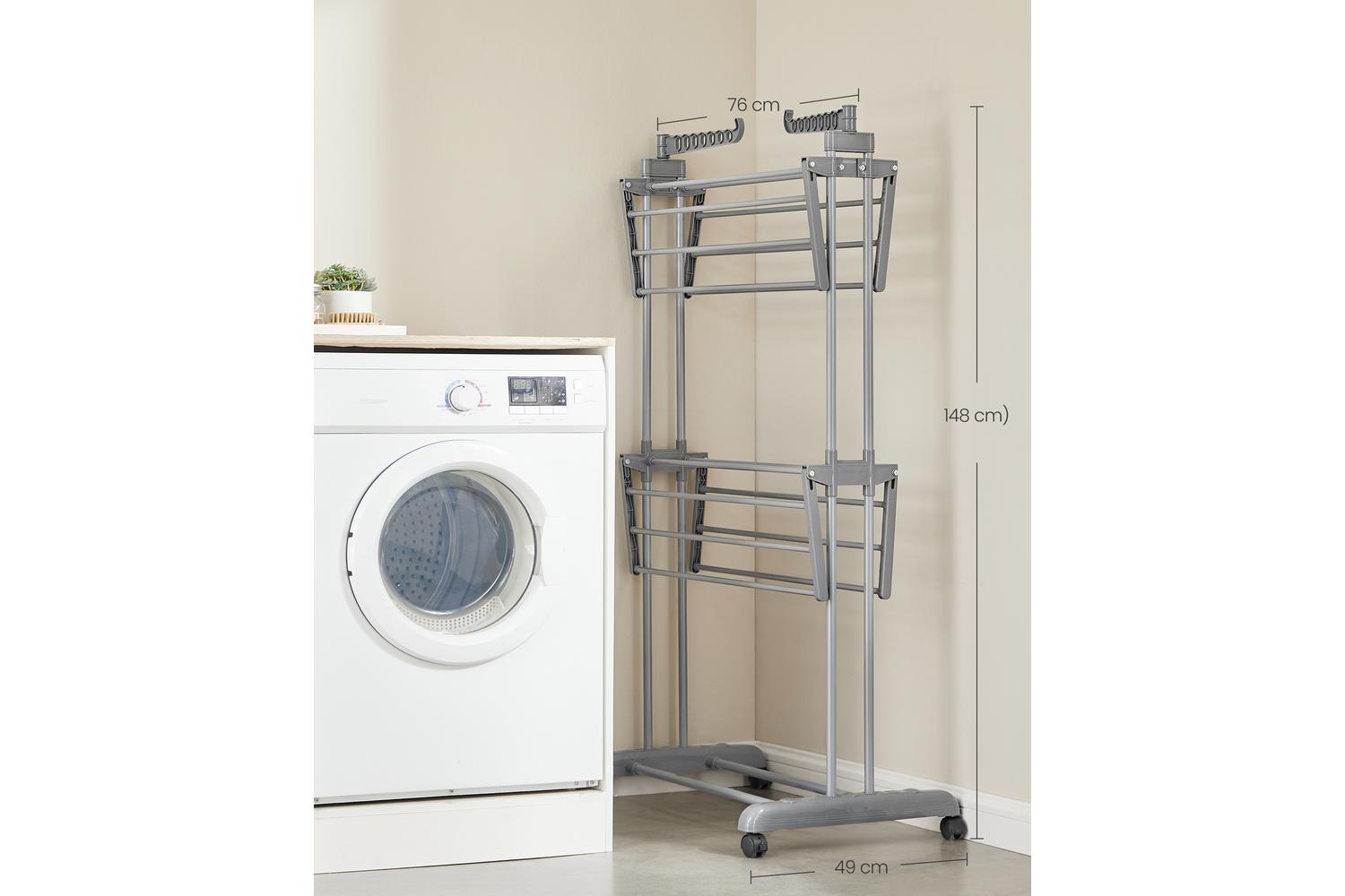 Songmics Clothes Drying Rack | Clothes Airer | Stainless Steel | Large-6