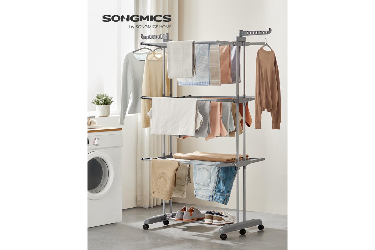 Songmics Clothes Drying Rack | Clothes Airer | Stainless Steel | Large-2