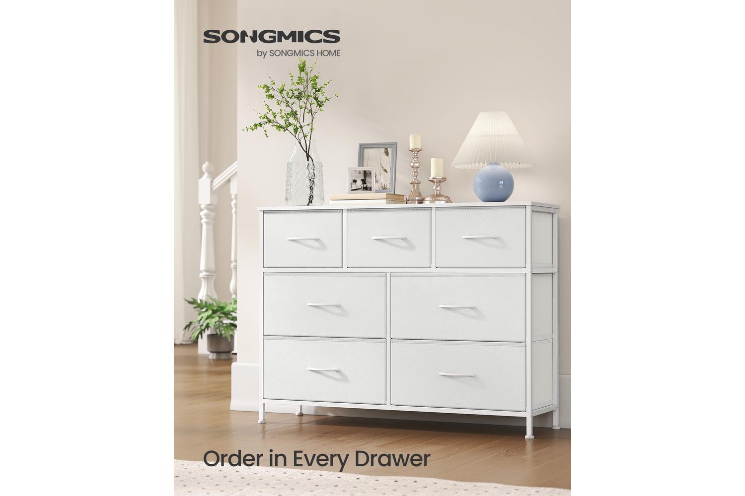 Songmics | Chest Of Drawer | 4 Large & 3 Small Drawers | White-2