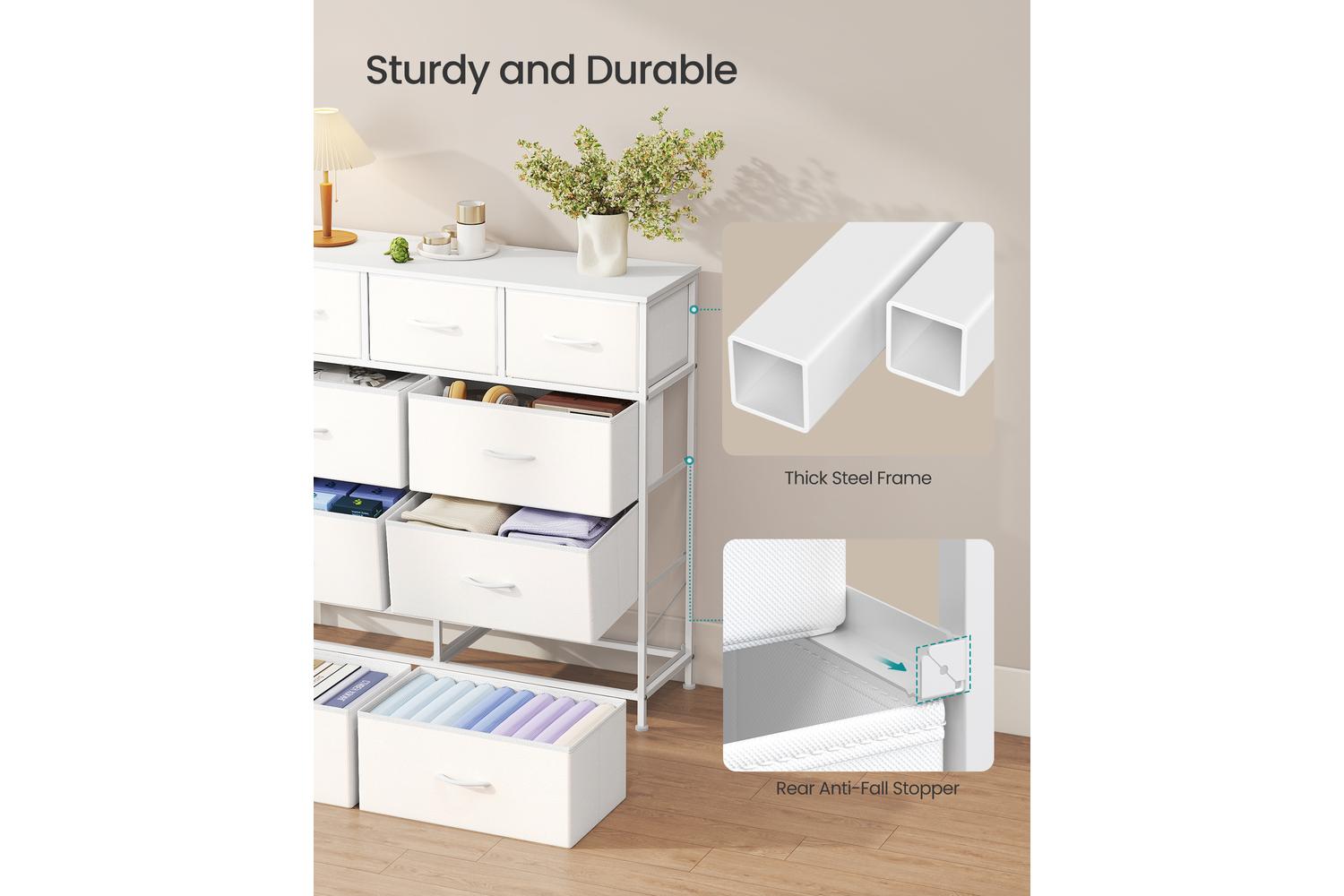 Songmics Drawer Dresser | Chest Of Drawers | Steel, Mdf, Textile | 6 Large + 3 Small Drawers-6