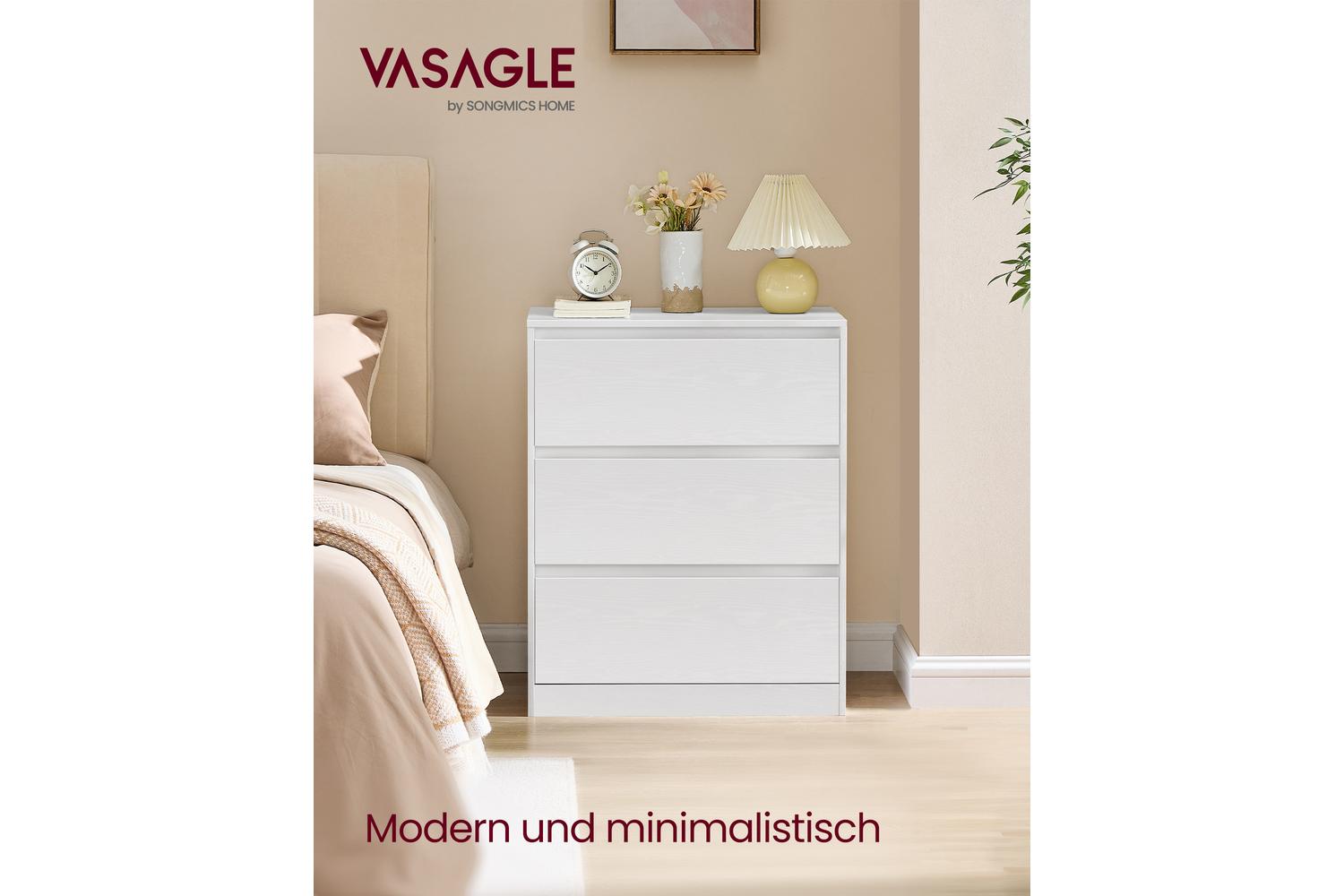 Vasagle | Chest Of Drawer | 3 Drawer | White-2