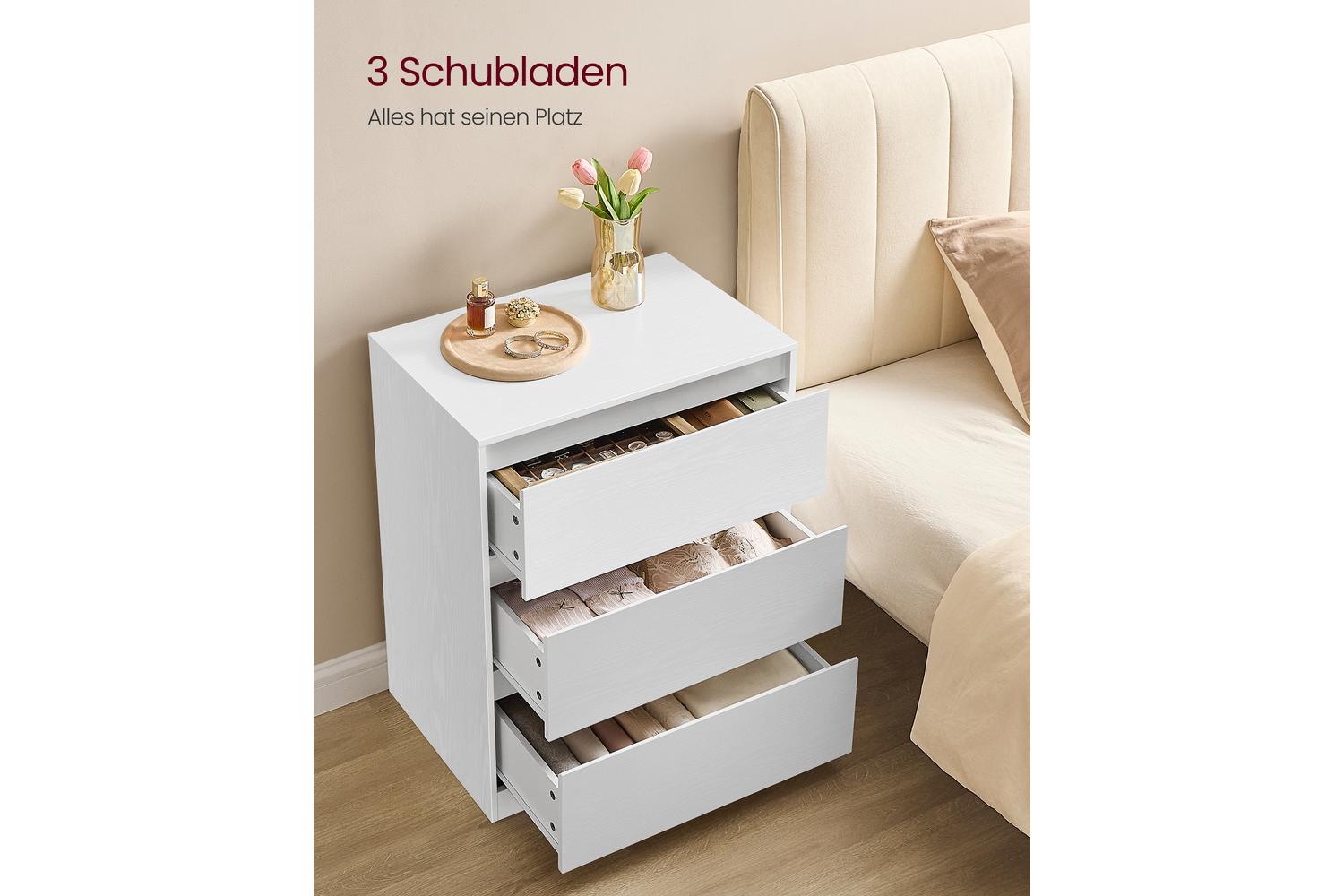 Vasagle | Chest Of Drawer | 3 Drawer | White-3