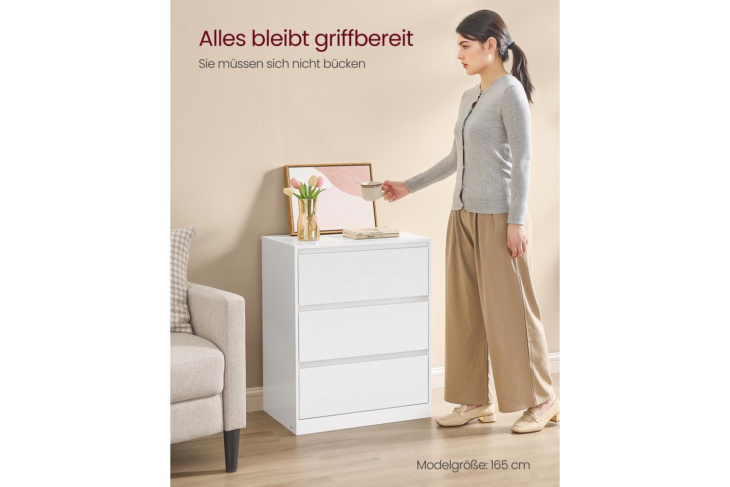 Vasagle | Chest Of Drawer | 3 Drawer | White-6