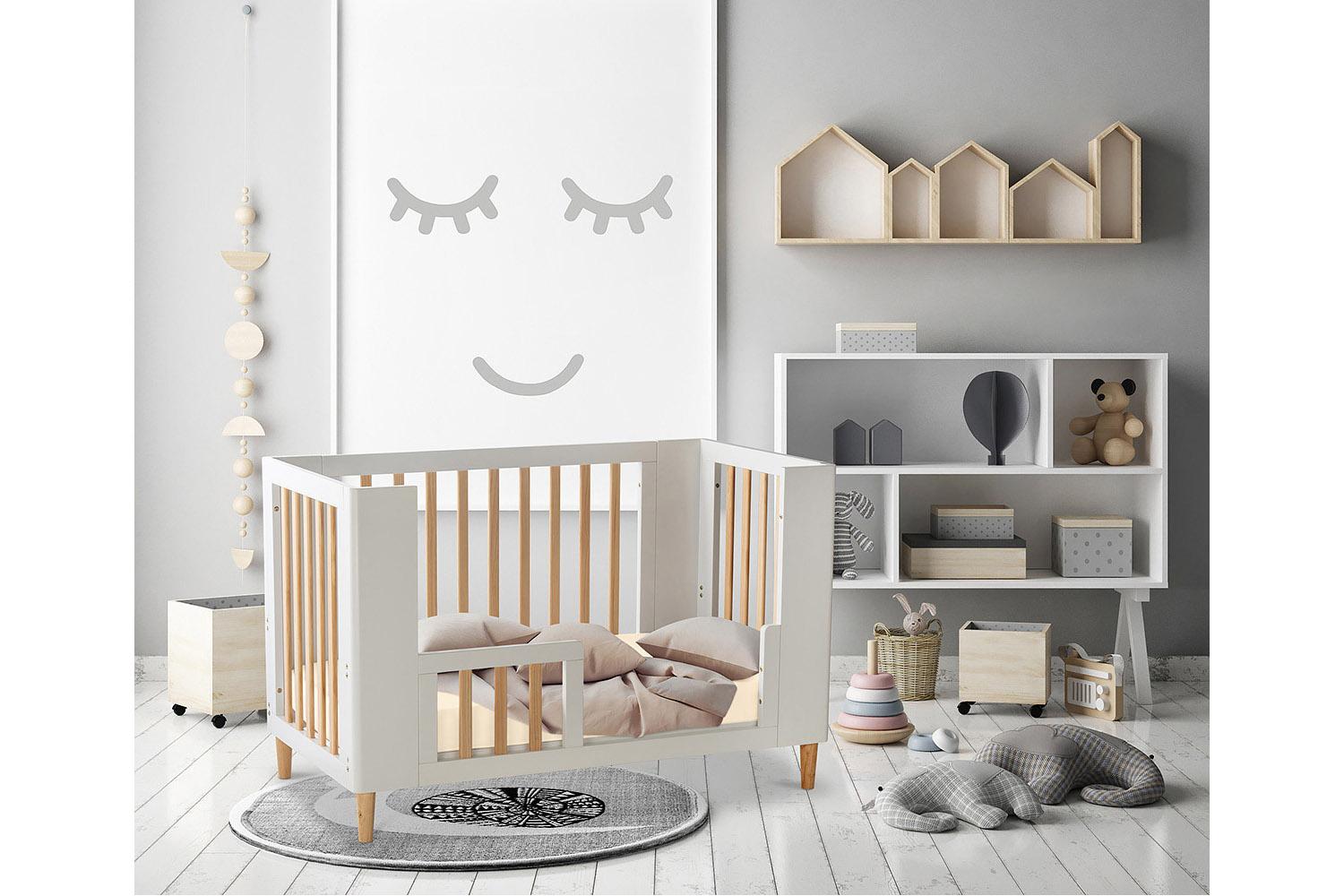Cocoon Evoke 4 in 1 Crib, Cot Bed, Toddler Bed & Sofa | White/Natural-2