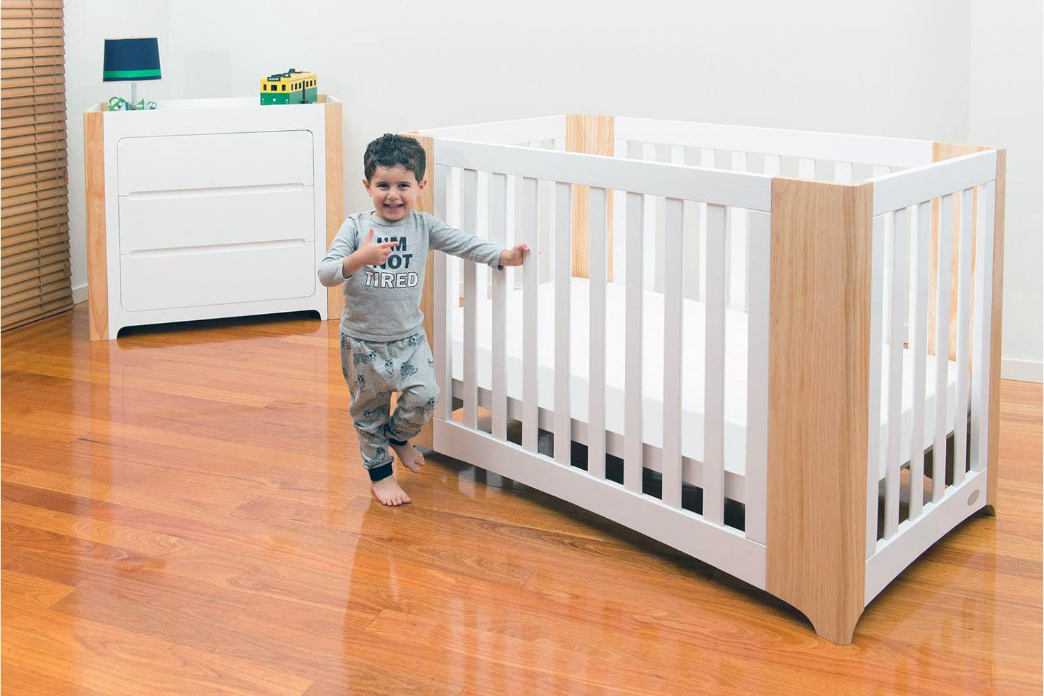 Cocoon Evoluer 4 in 1 Crib, Cot Bed, Toddler Bed & Sofa | White & Natural-2