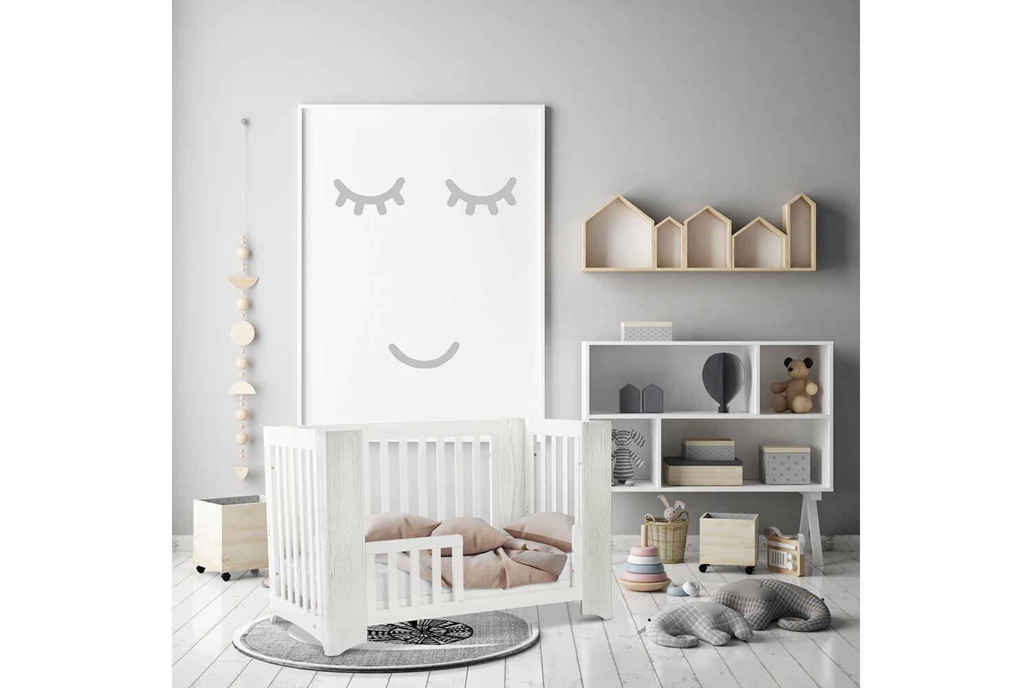 Cocoon Evoluer 4 in 1 Crib, Cot Bed, Toddler Bed & Sofa | White & Grey-9