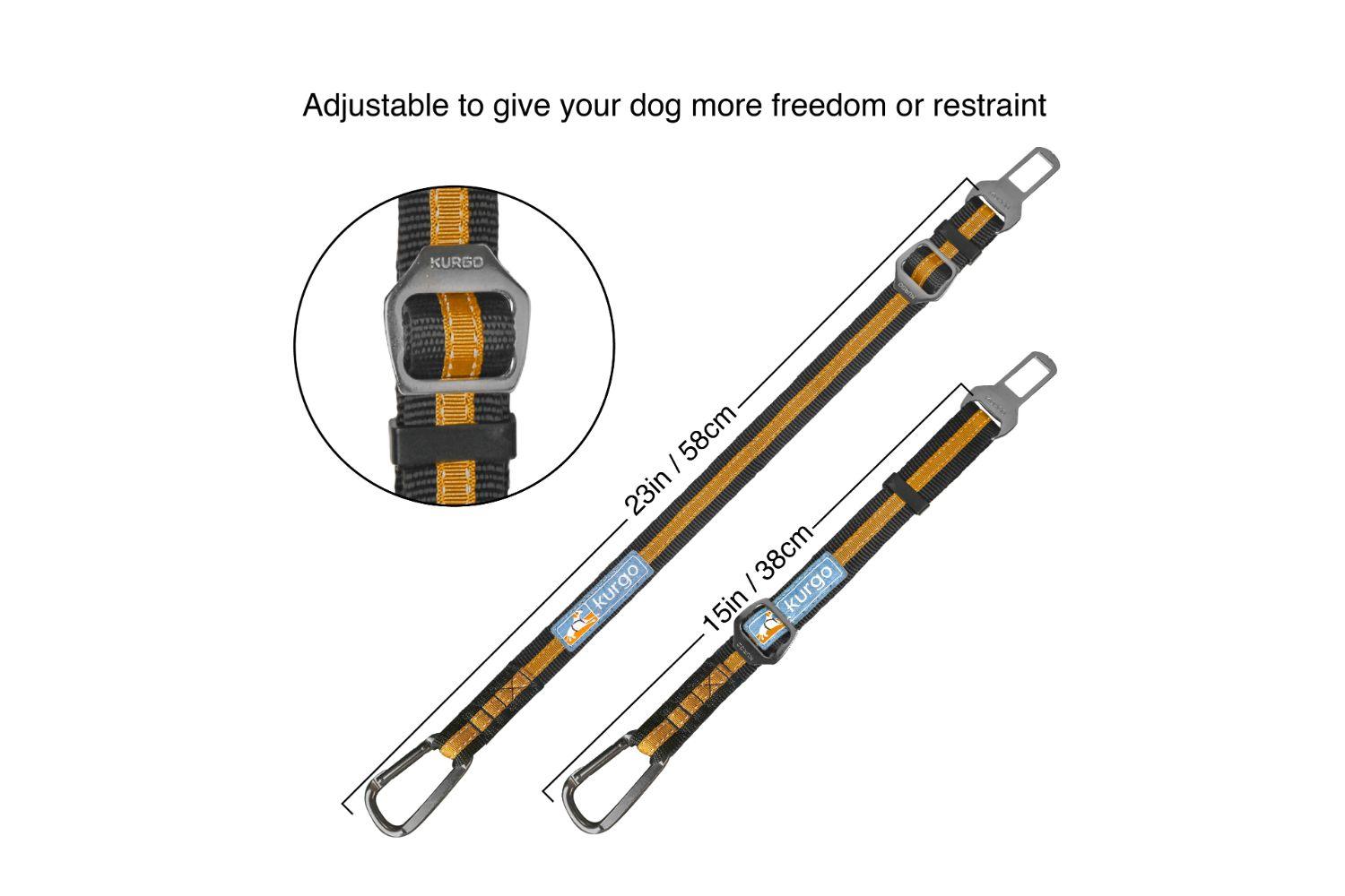 Kurgo KO2444 Seatbelt Tether | Black/Orange-4
