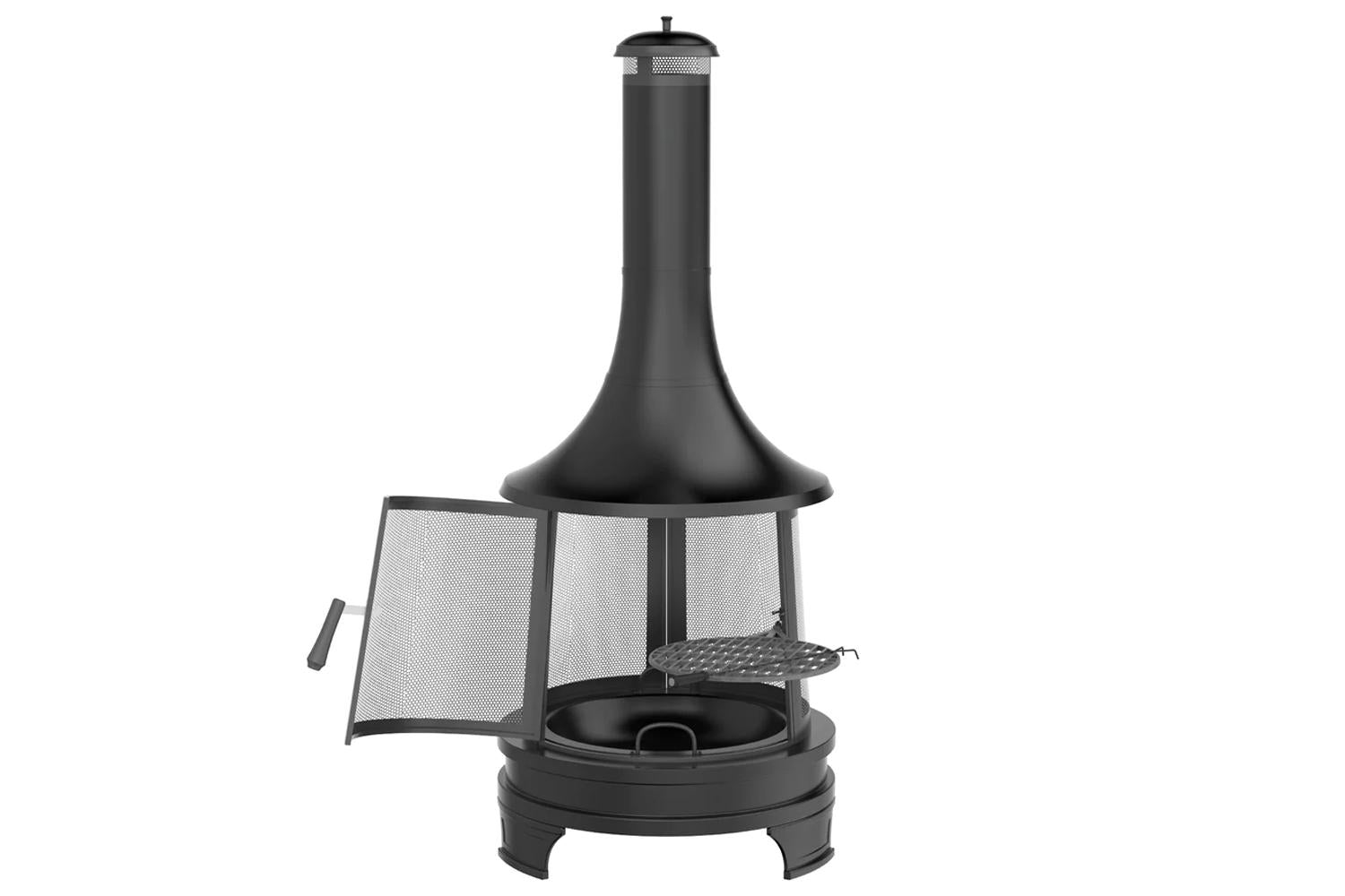 Haloo Alpine Outdoor Wood Burning Garden Fire Pit with Chiminea Fireplace-3