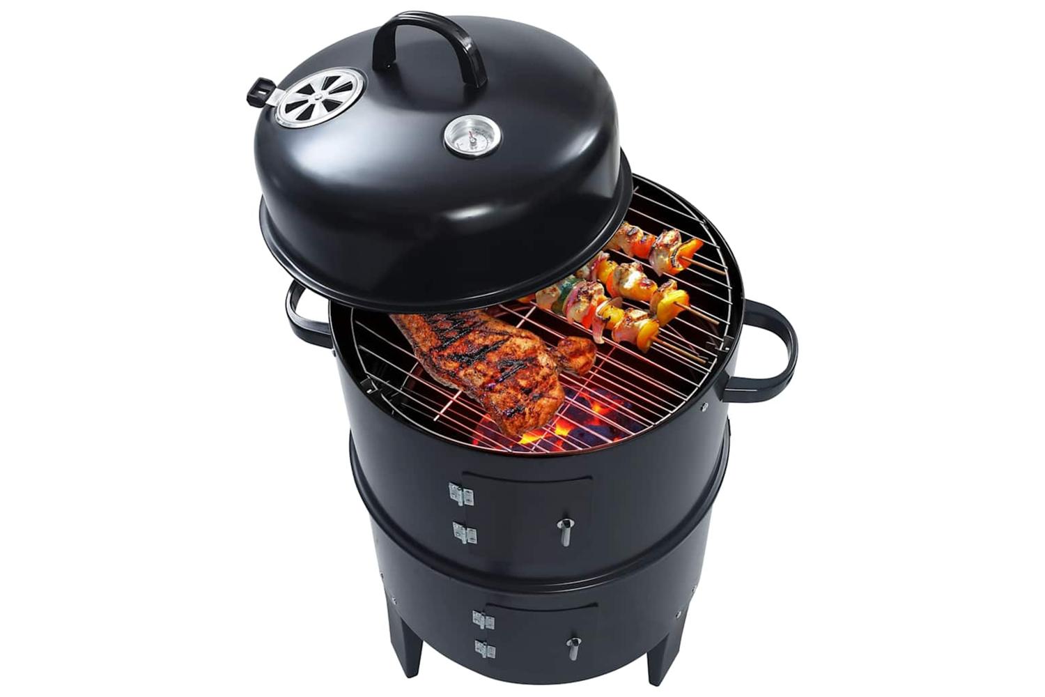Vidaxl 3-in-1 Charcoal Smoker Bbq Grill 40x80 Cm-3