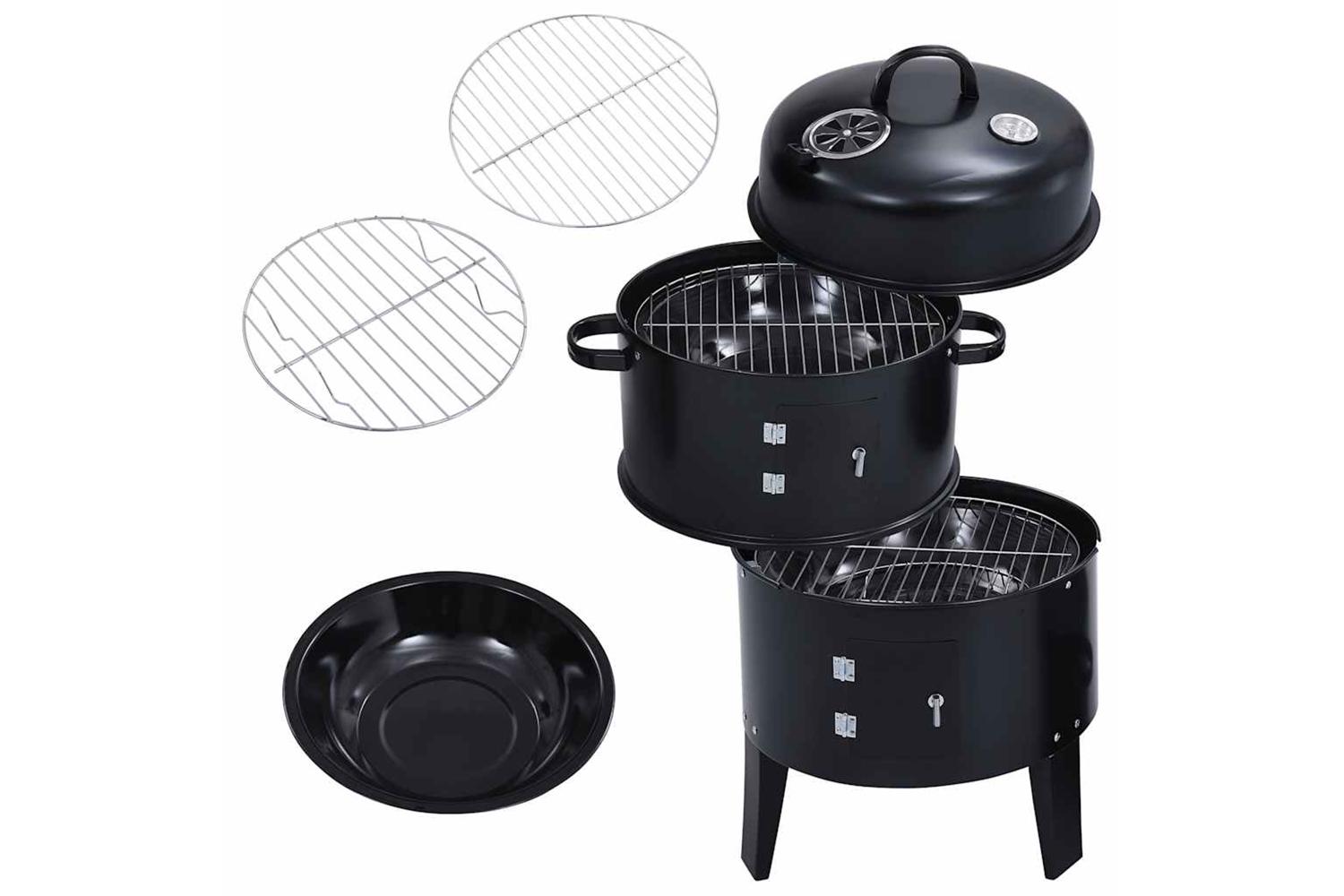 Vidaxl 3-in-1 Charcoal Smoker Bbq Grill 40x80 Cm-4
