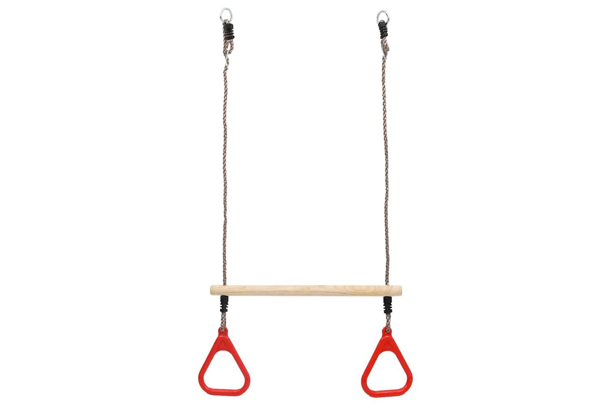 Vidaxl Trapeze Swing Bar With Rings-2