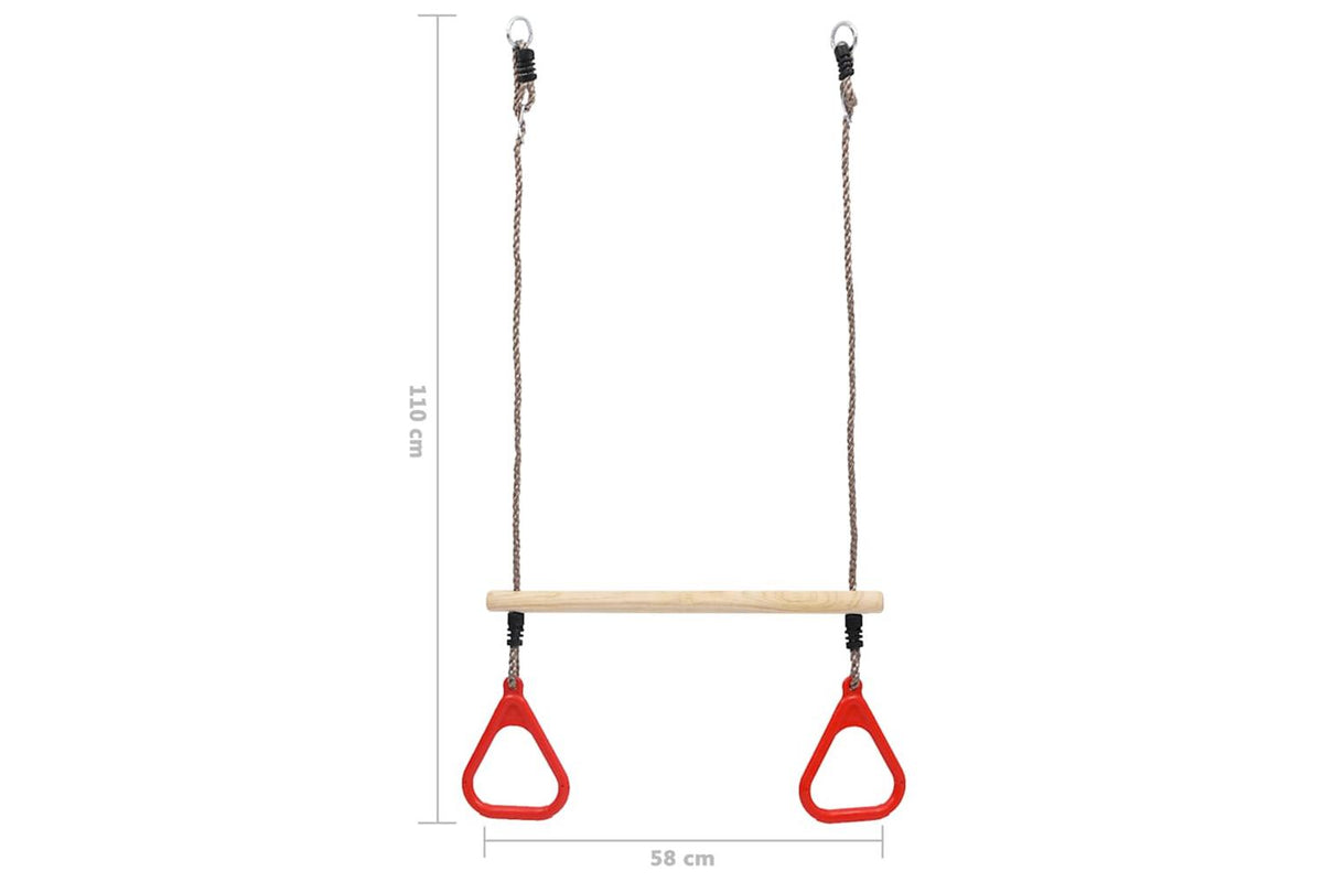 Vidaxl Trapeze Swing Bar With Rings-5