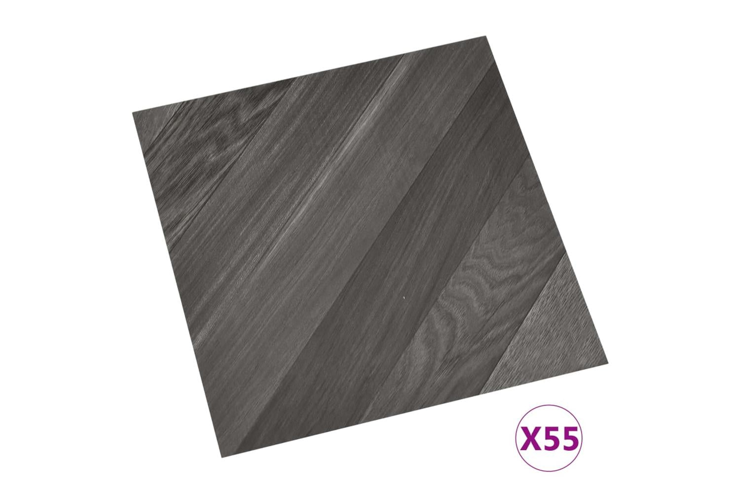 Vidaxl Self-adhesive Flooring Planks 55 Pcs Pvc 5.11 MÂ² Grey Striped