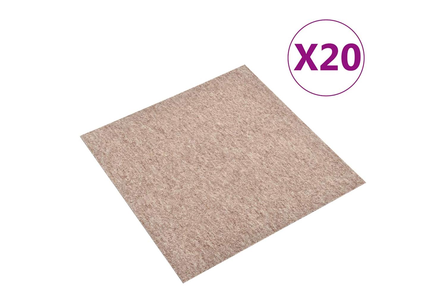 vidaXL 147318 Carpet Floor Tiles 20 Pcs 5 M2 50x50cm Beige