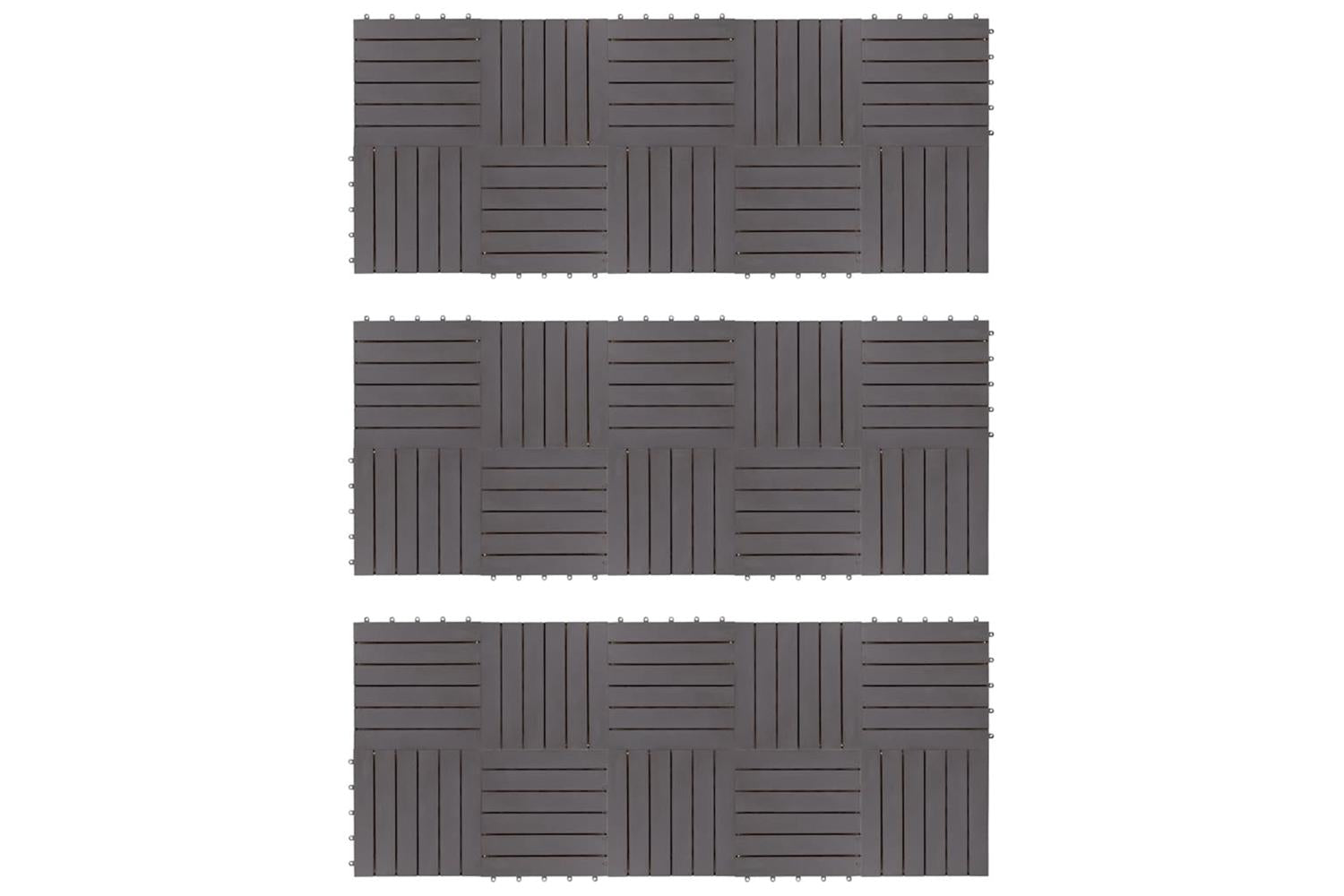 vidaXL 3054433 Decking Tiles 30 Pcs Grey Wash 30x30cm Solid