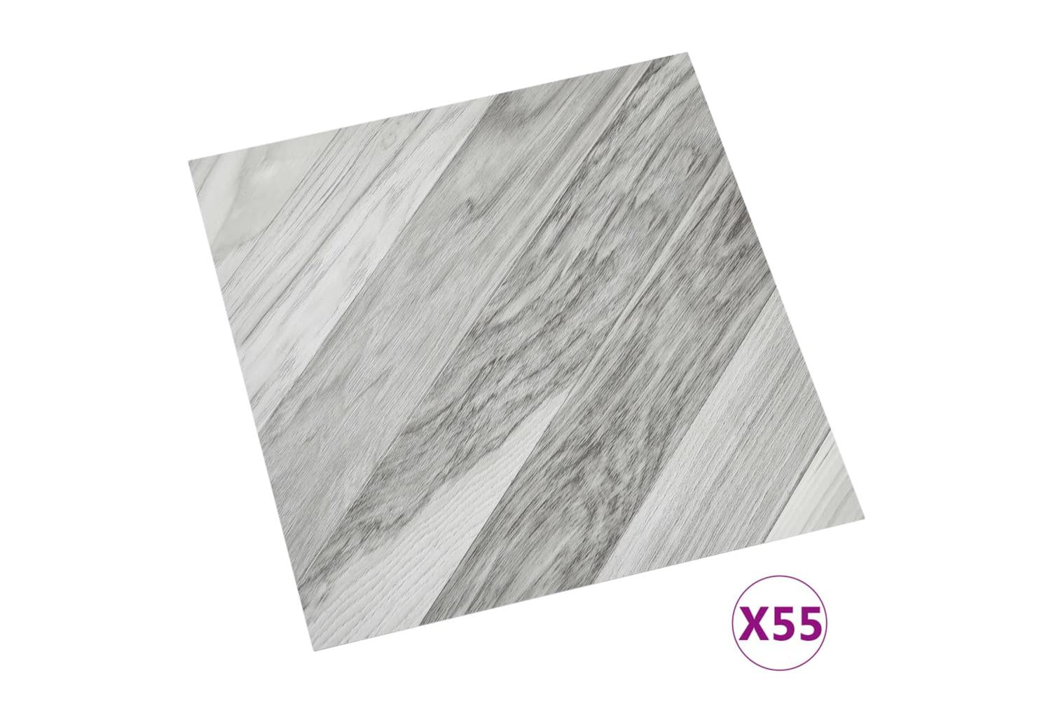 Vidaxl Self-adhesive Flooring Planks 55 Pcs Pvc 5.11 MÂ² Grey Striped-2