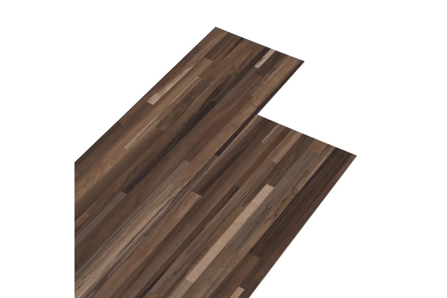 Vidaxl Pvc Flooring Planks 5.02 MÂ² 2 Mm Self-adhesive Striped Brown