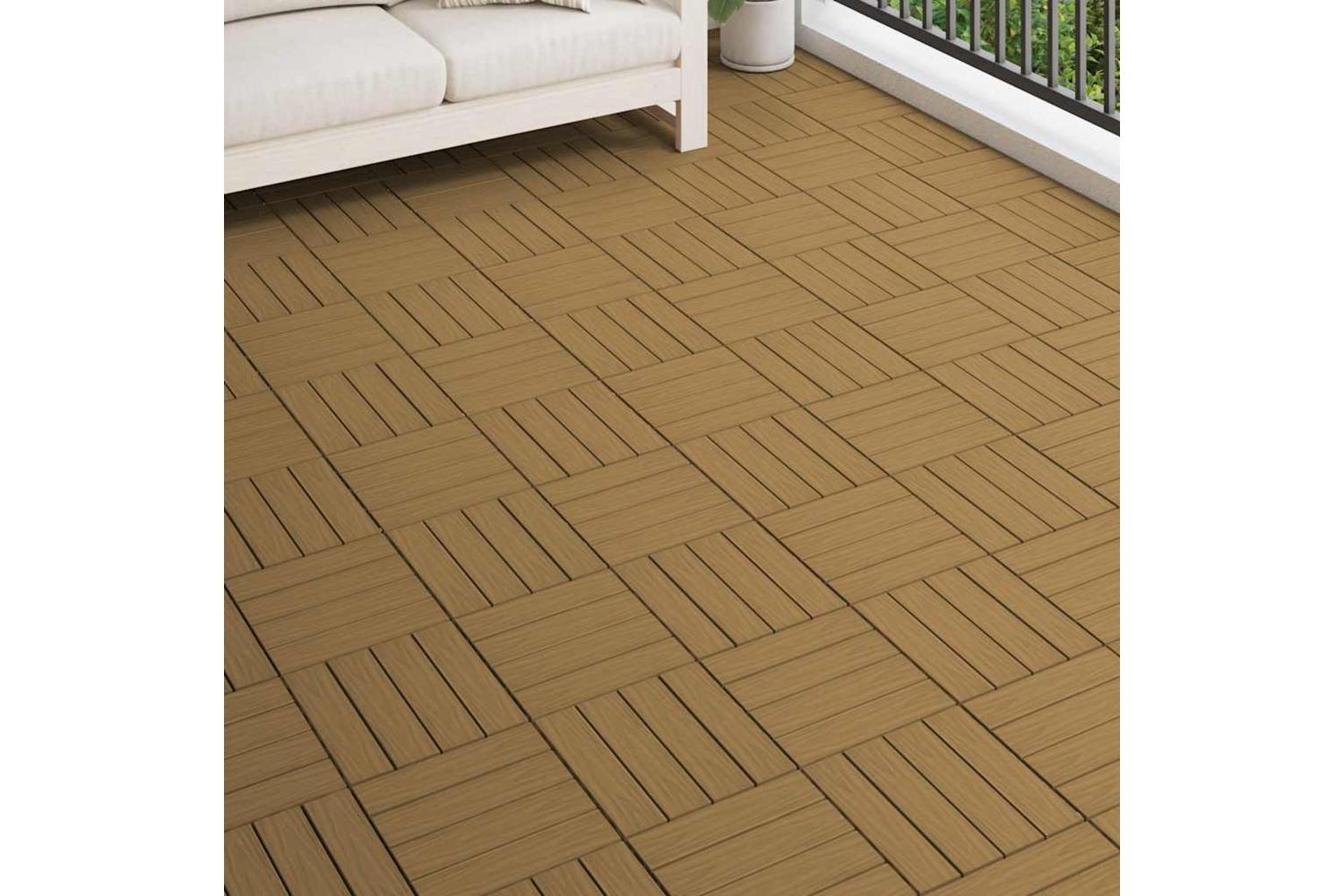 Vidaxl 45037 11 Pcs Decking Tiles Deep Embossed Wpc 30x30cm