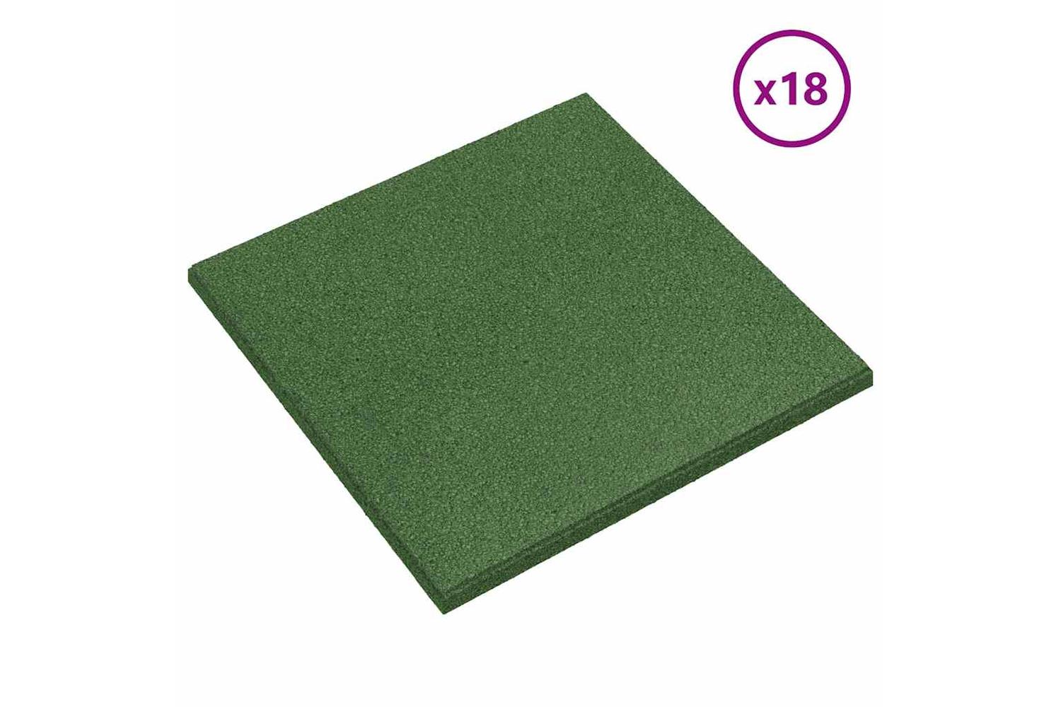 Vidaxl 3053181 Fall Protection Tiles 18 Pcs Rubber 50x50x3 C