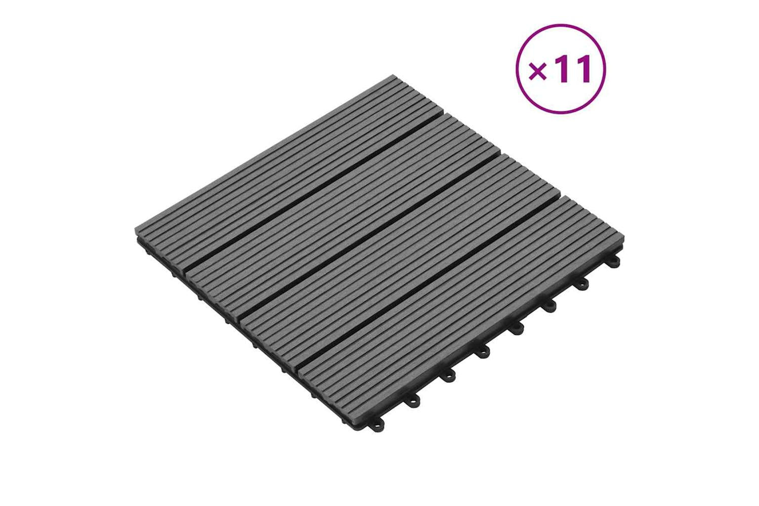 Vidaxl 40826 Wpc Tiles 30x30cm 11pcs 1m2 Grey