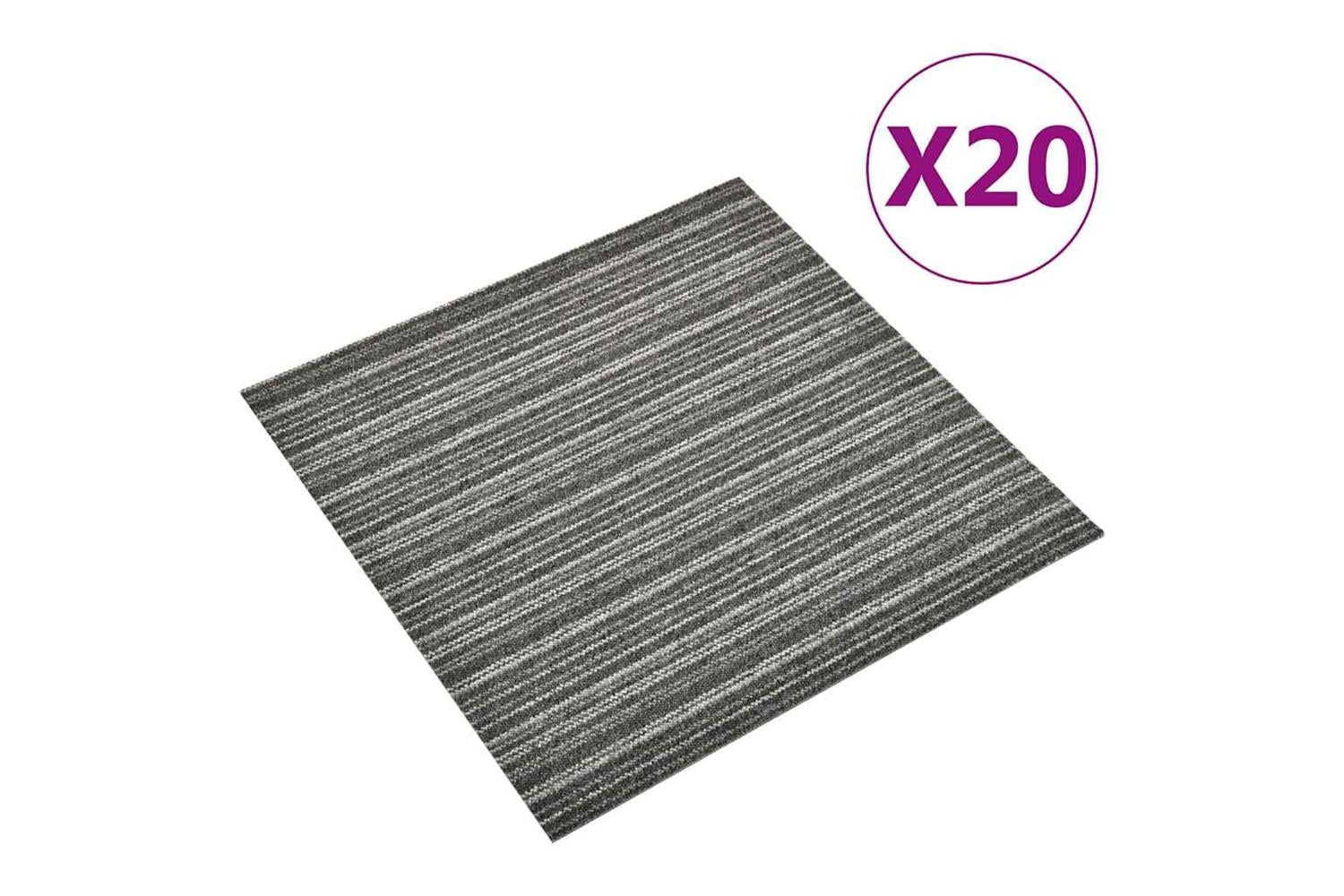 vidaXL 147308 Carpet Floor Tiles 20 Pcs 5 M2 50x50cm Stripe